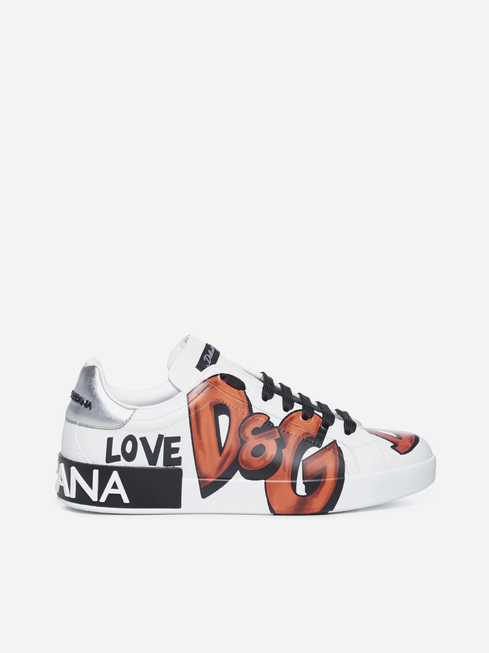 dolce and gabbana calfskin nappa portofino sneakers
