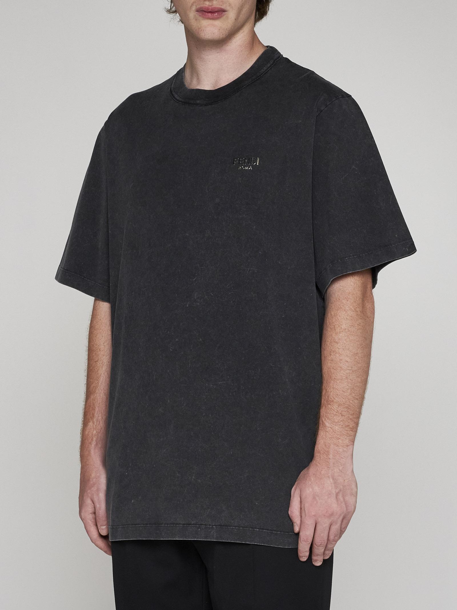 Fendi black hot sale logo t shirt