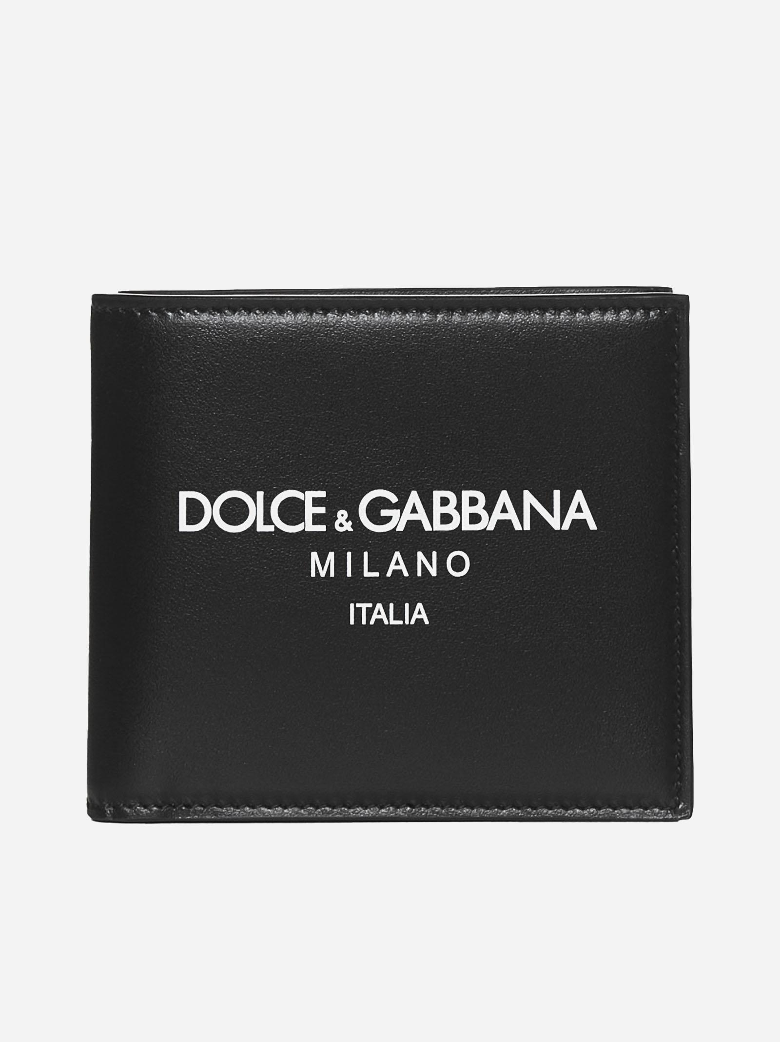Dolce & Gabbana Logo Leather Bifold Wallet in Black for Men | Lyst