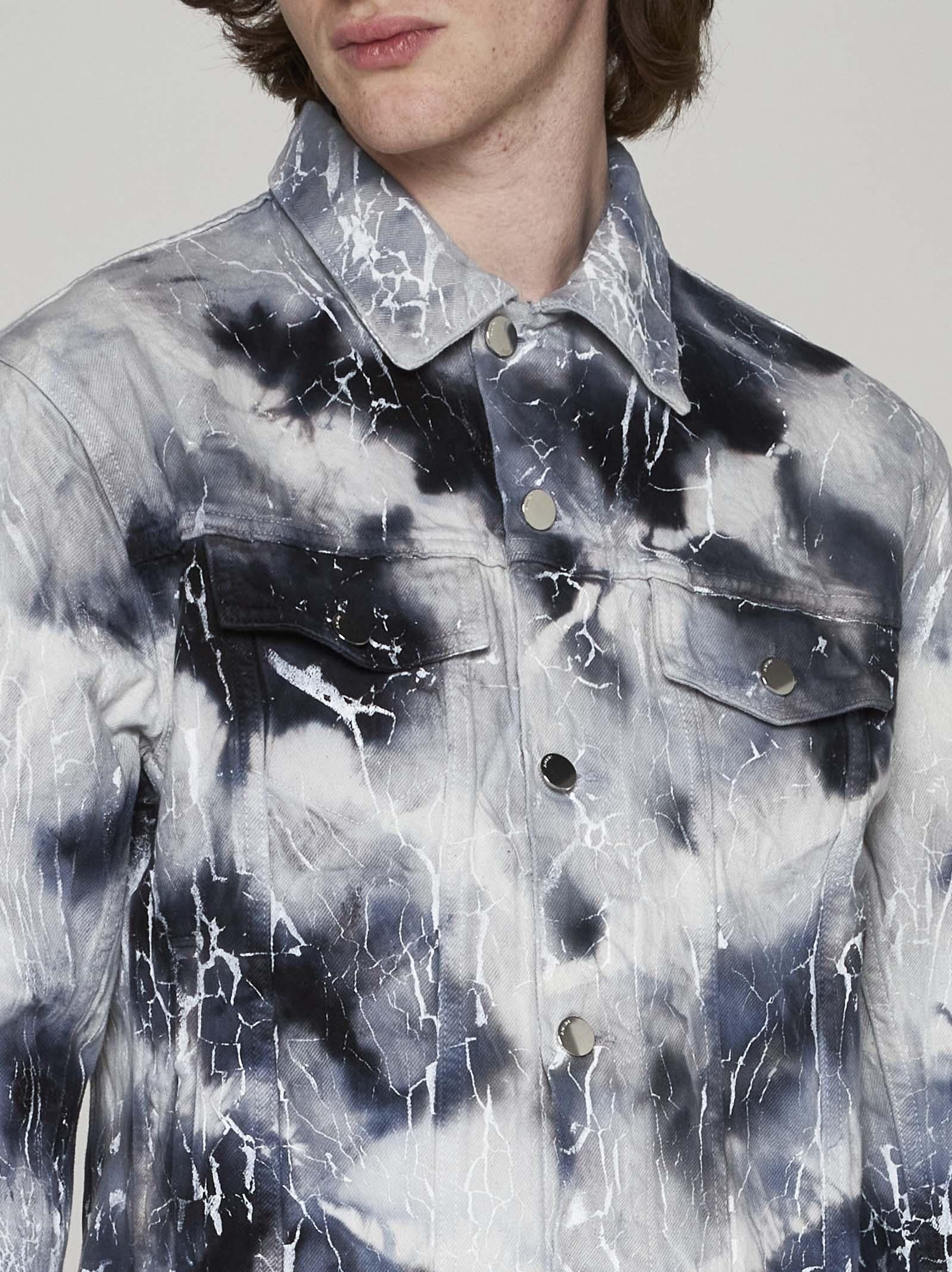 Amiri Cracked Tie-Dye Denim Jacket