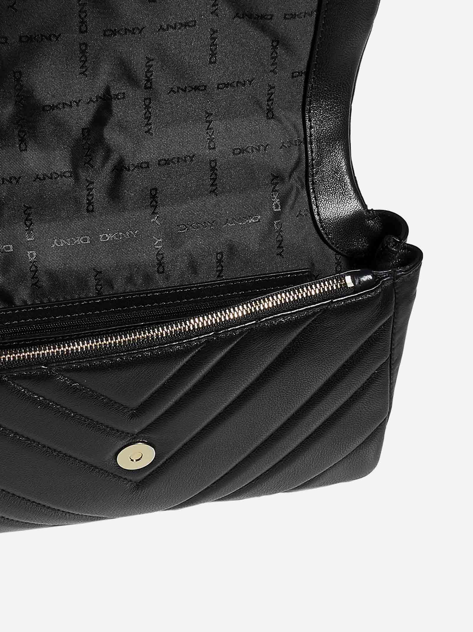 dkny black slina shoulder bolsa