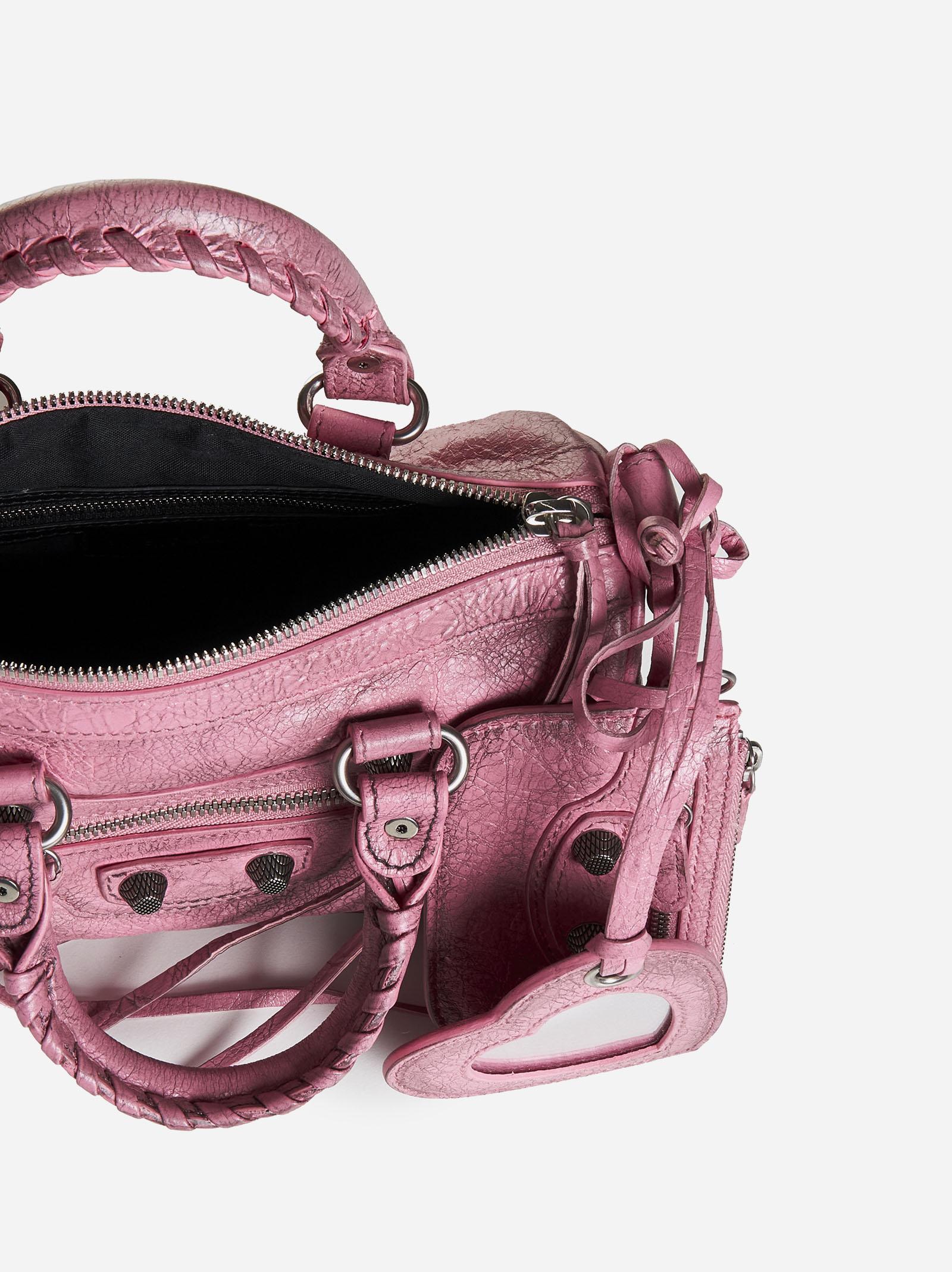 Balenciaga Le Cagole Mini Leather Duffel Bag in Pink | Lyst