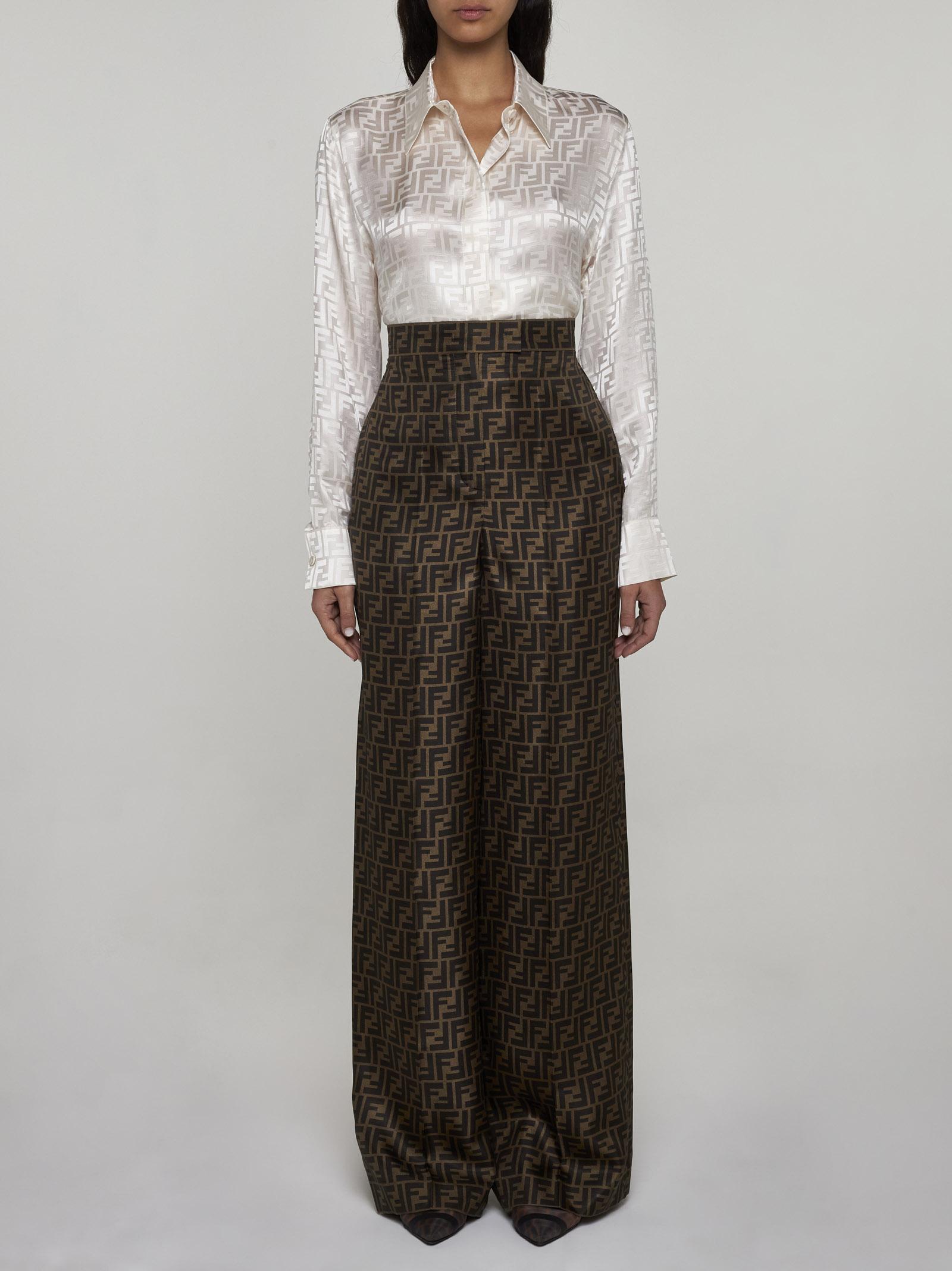 Fendi Trousers in Brown | Lyst