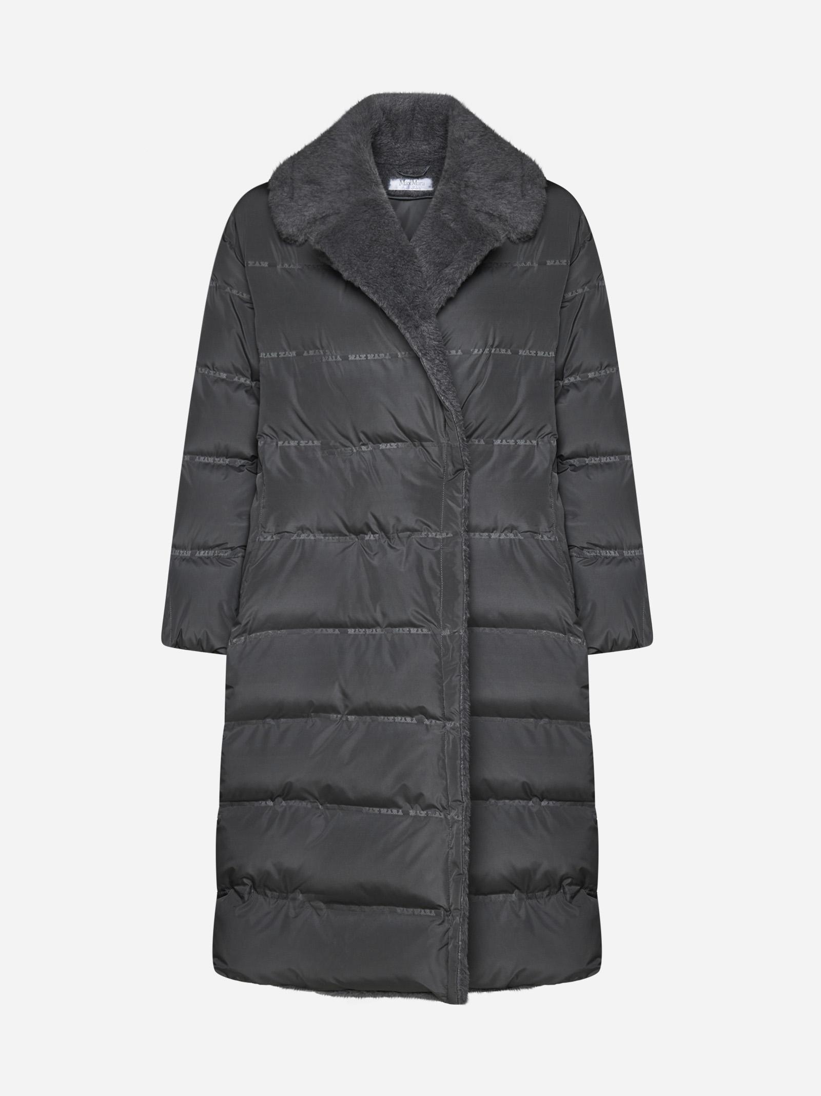 Max Mara Frisia Quilted Nylon Down Coat in Gray | Lyst