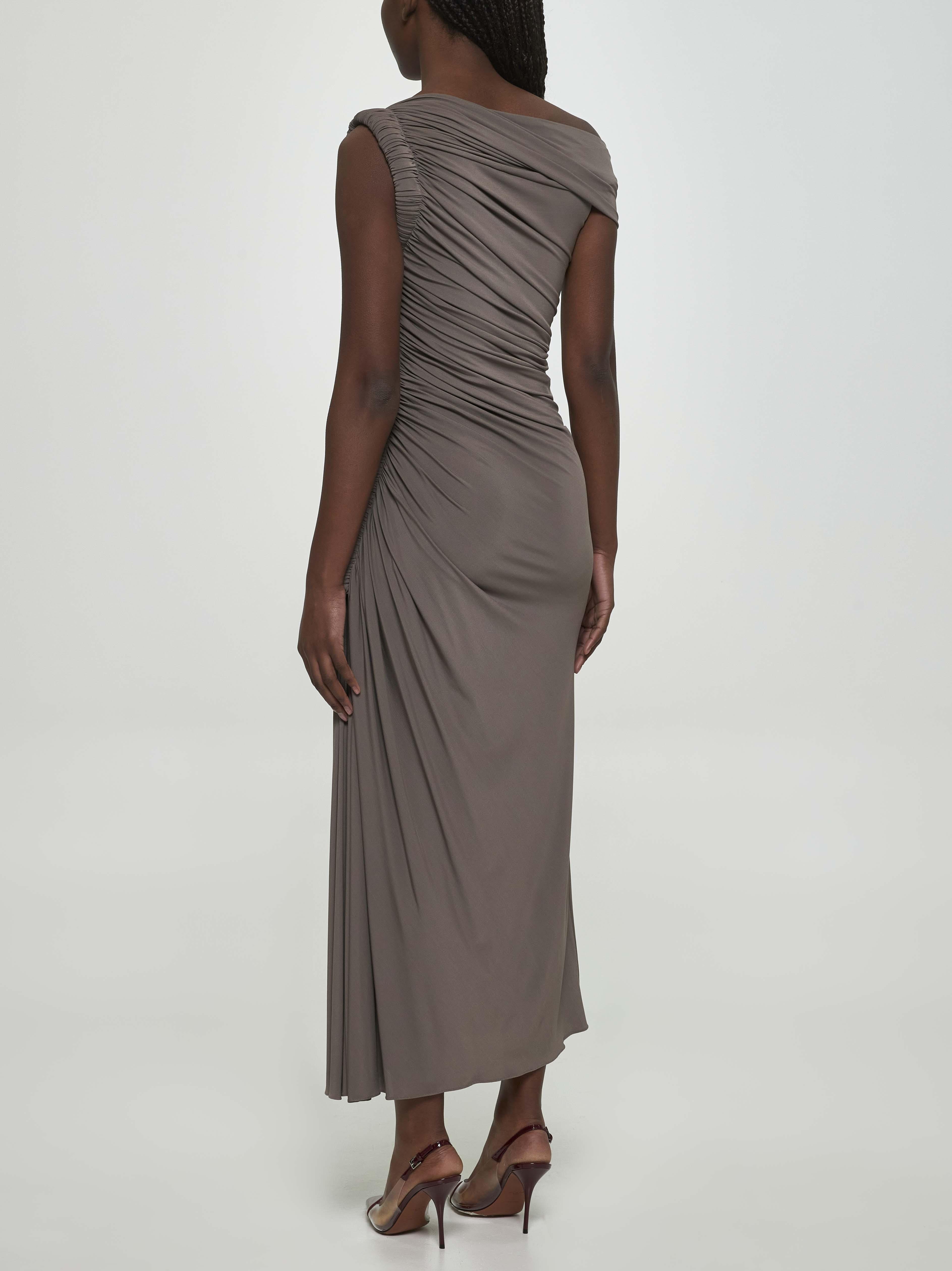 alaia grey dress Alaa Women's Cutout Soft Jersey Dress - Gray