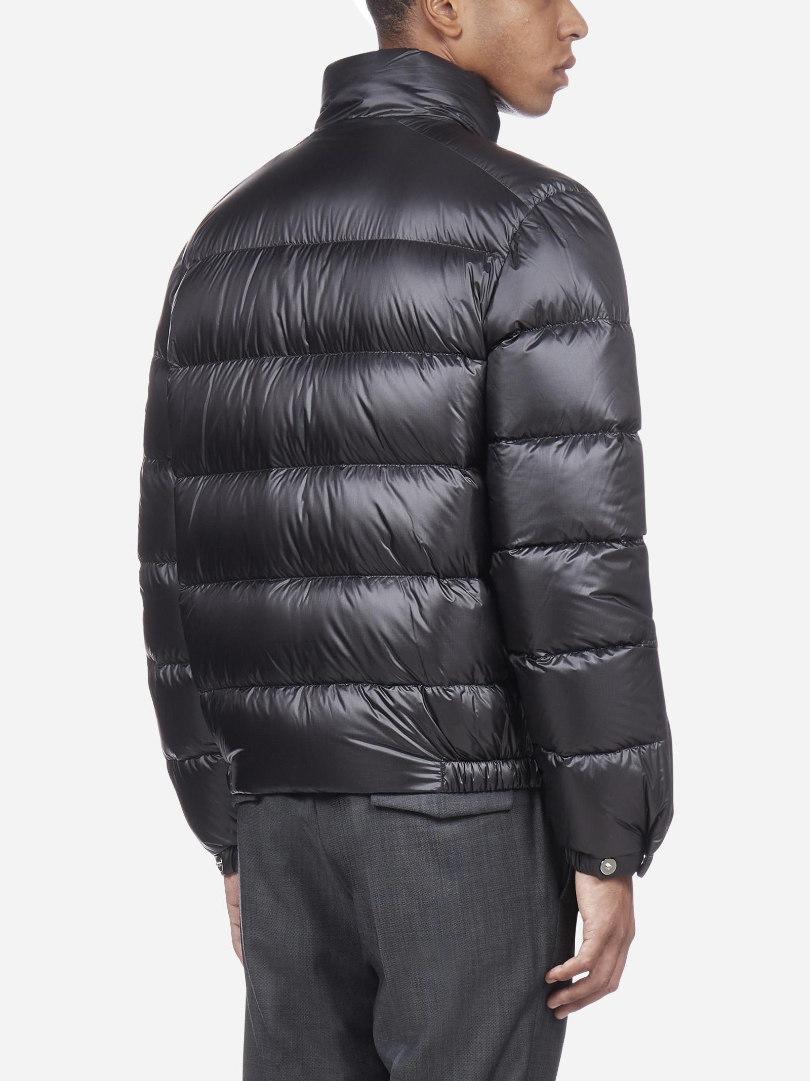 Prada Synthetic Quilted Nylon Down Jacket With Logo-plaque in Black for ...