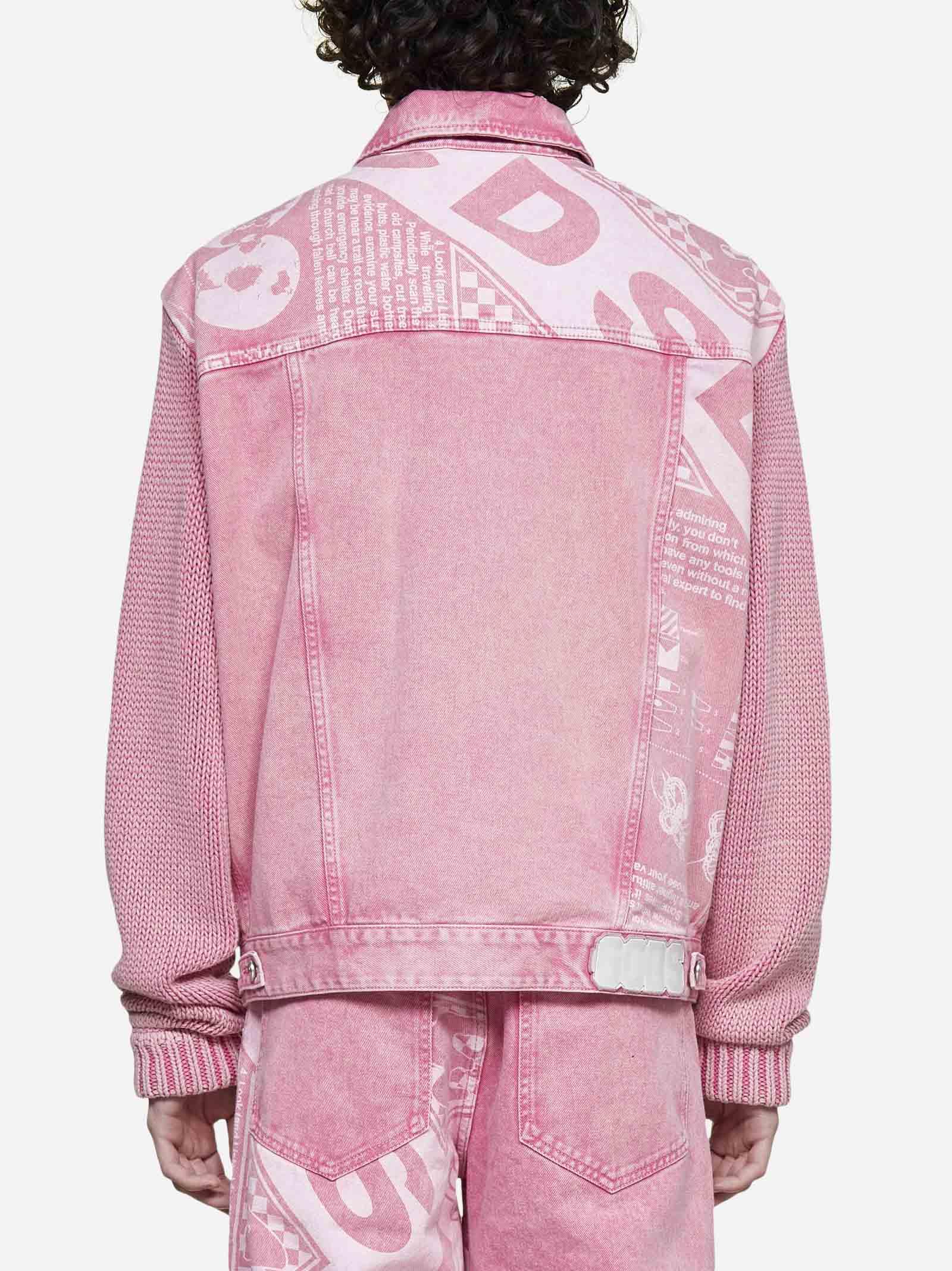 Gcds Overdyed Universal Flag Denim Jacket in Pink | Lyst