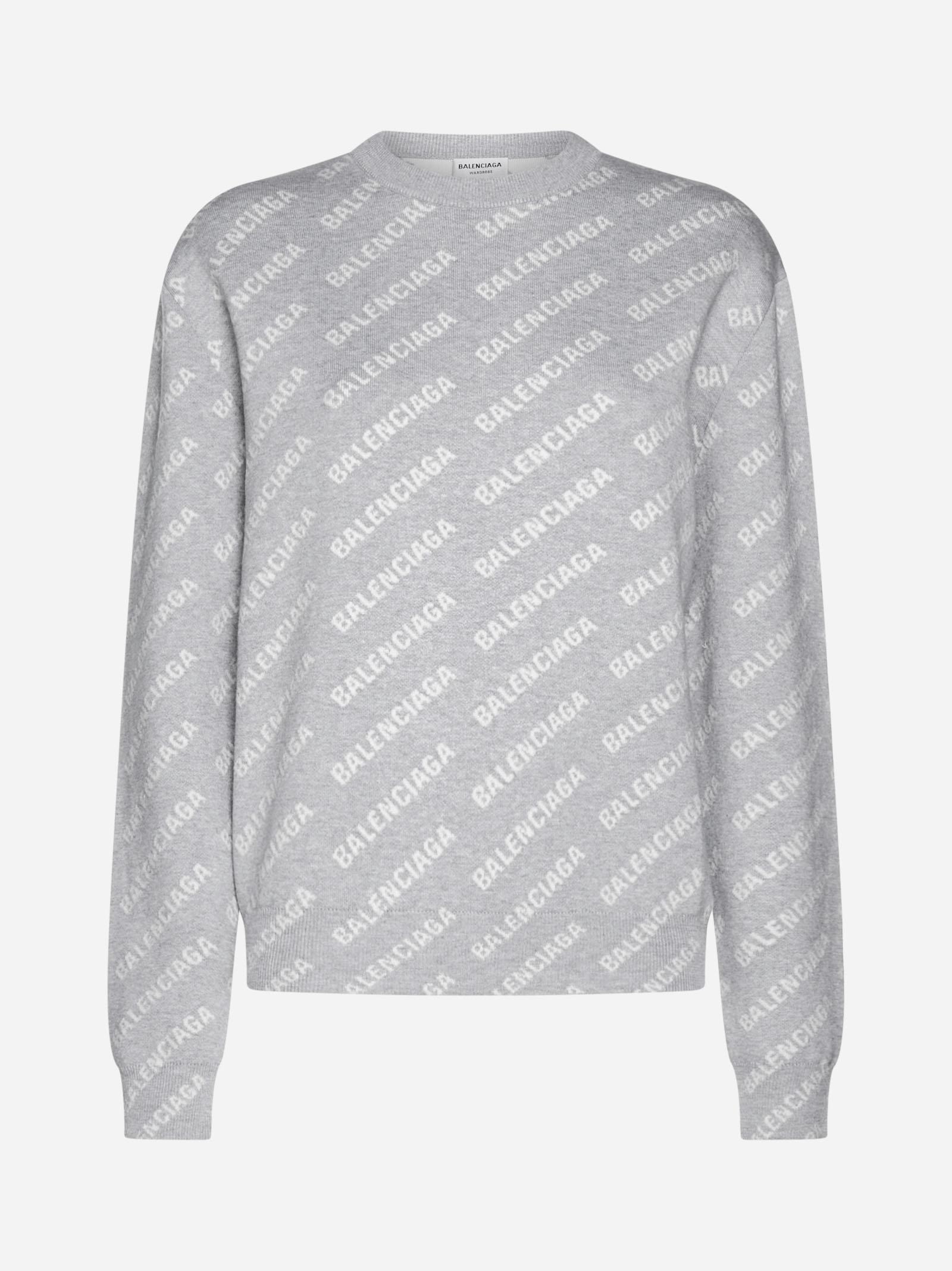 Balenciaga Logo Cotton And Wool Blend 