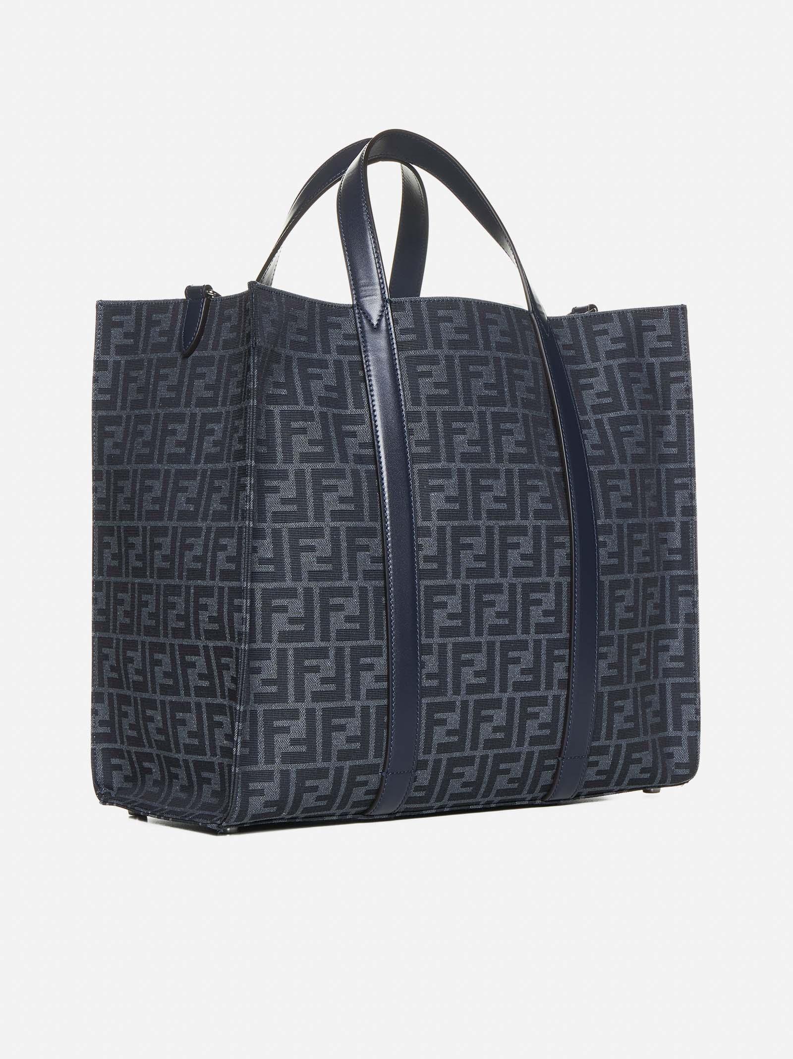 Fendi Ff Denim Tote Bag in Blue for Men | Lyst