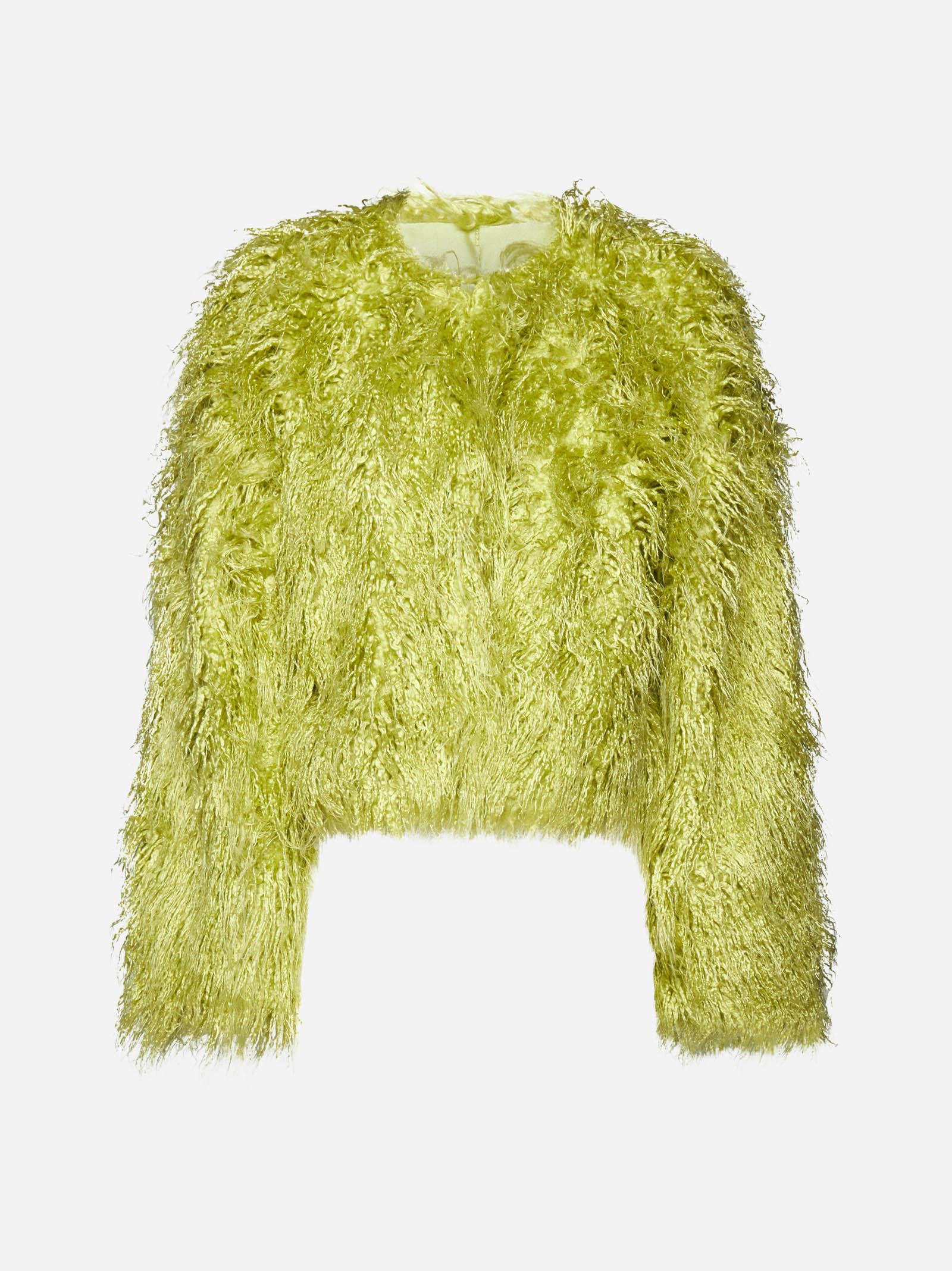 Stine Goya Genesis Faux Fur Jacket in Yellow Lyst