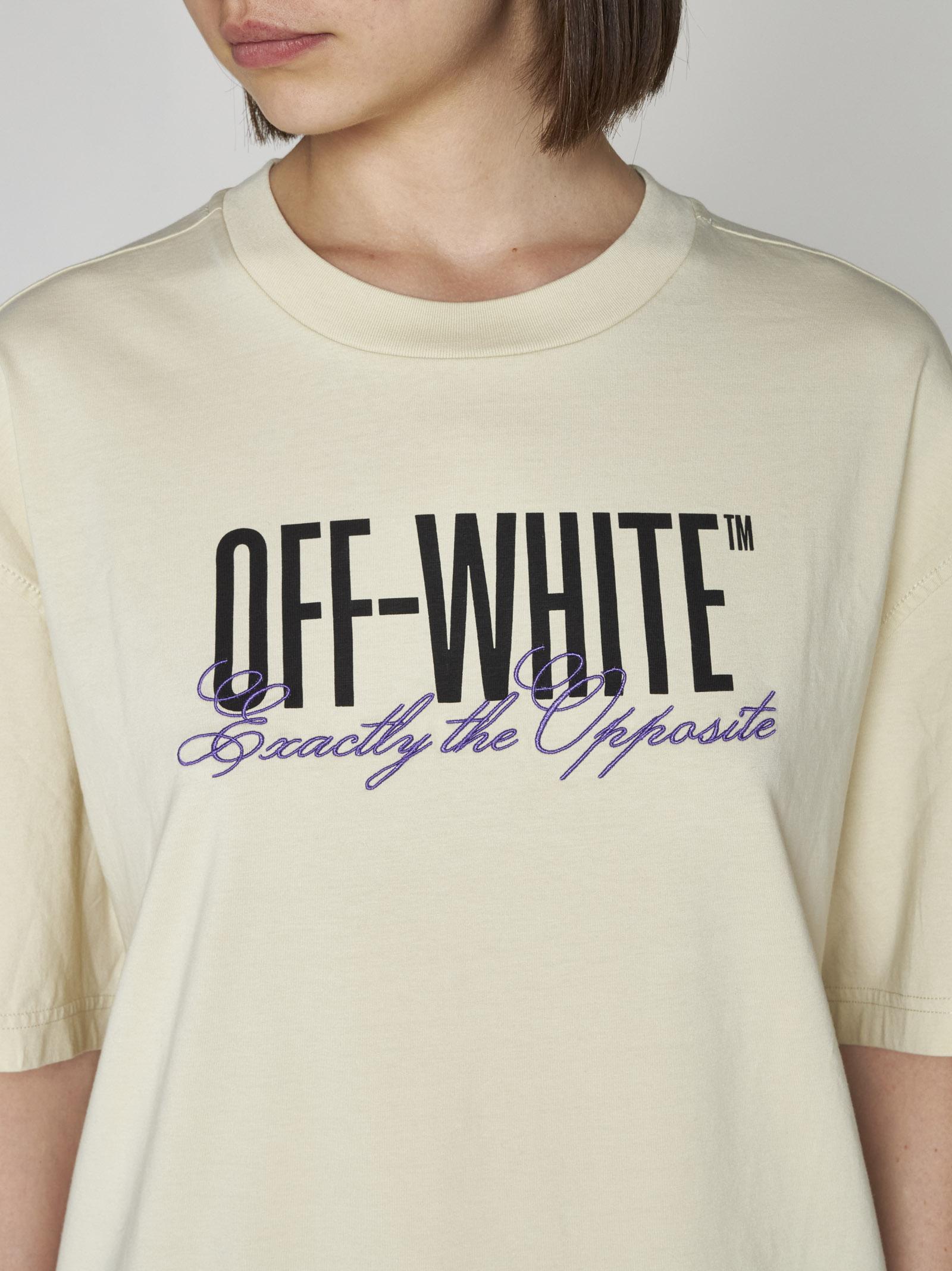 Off-White c/o Virgil Abloh Women's Big Logo Opposite Over Tee - Blue - T-shirts