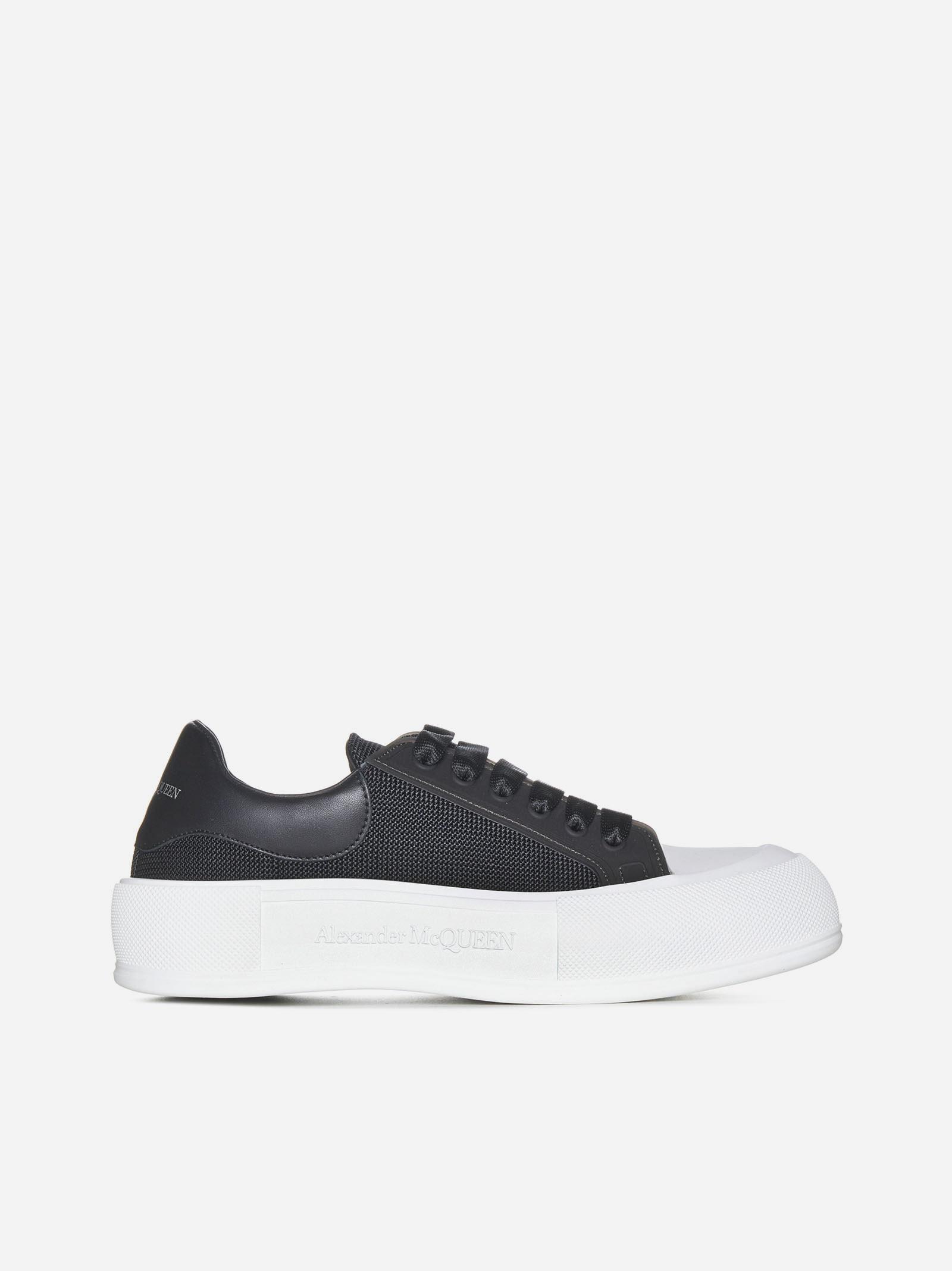 Alexander McQueen Plimsoll Mesh And Leather Sneakers in White for Men Lyst