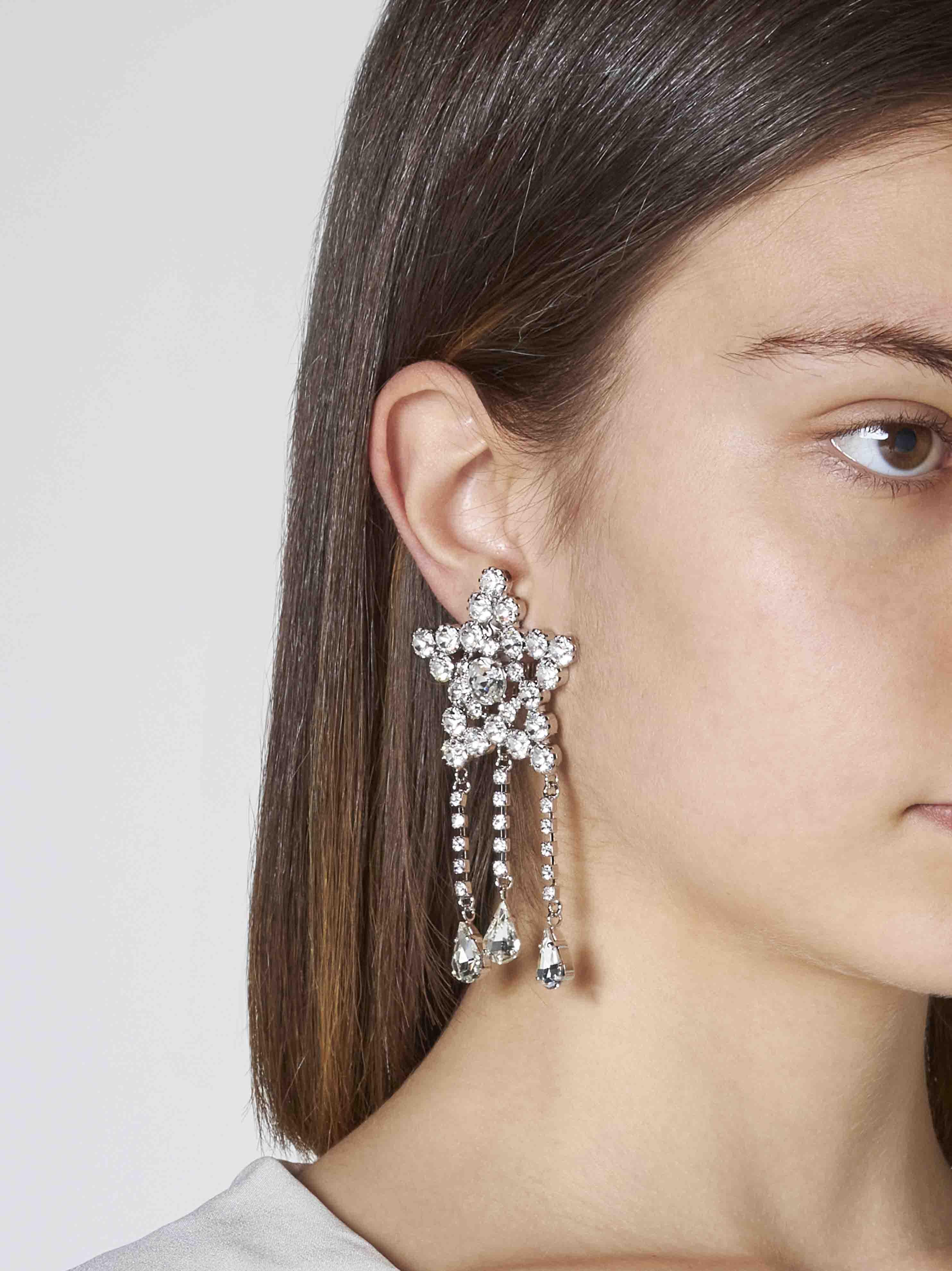 Alessandra Rich Star Crystals Earrings   Lyst