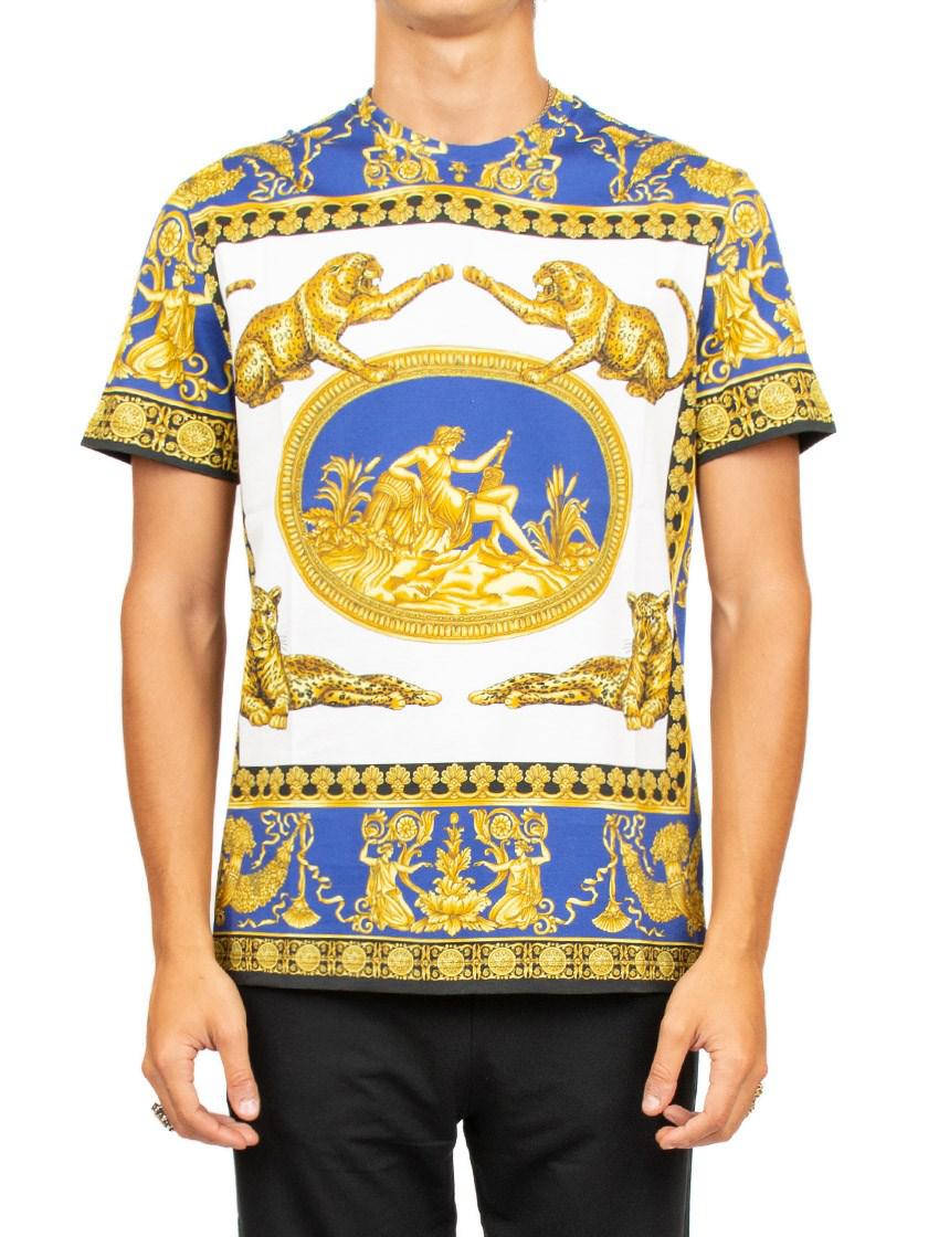 blue and gold versace t shirt