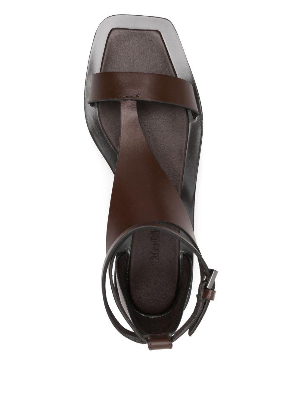 Max Mara Velaflat Flat Sandal Shoes in Brown | Lyst
