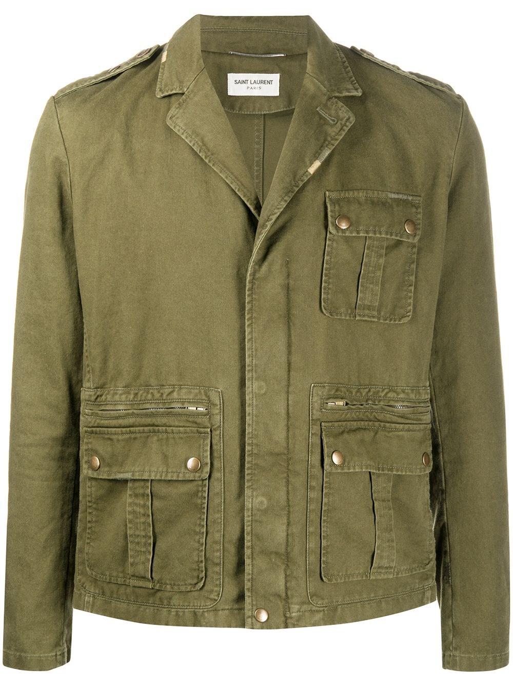 Saint Laurent Cotton Cargo-pocket Military Jacket in Khaki (Green) for Men  - Save 55% | Lyst
