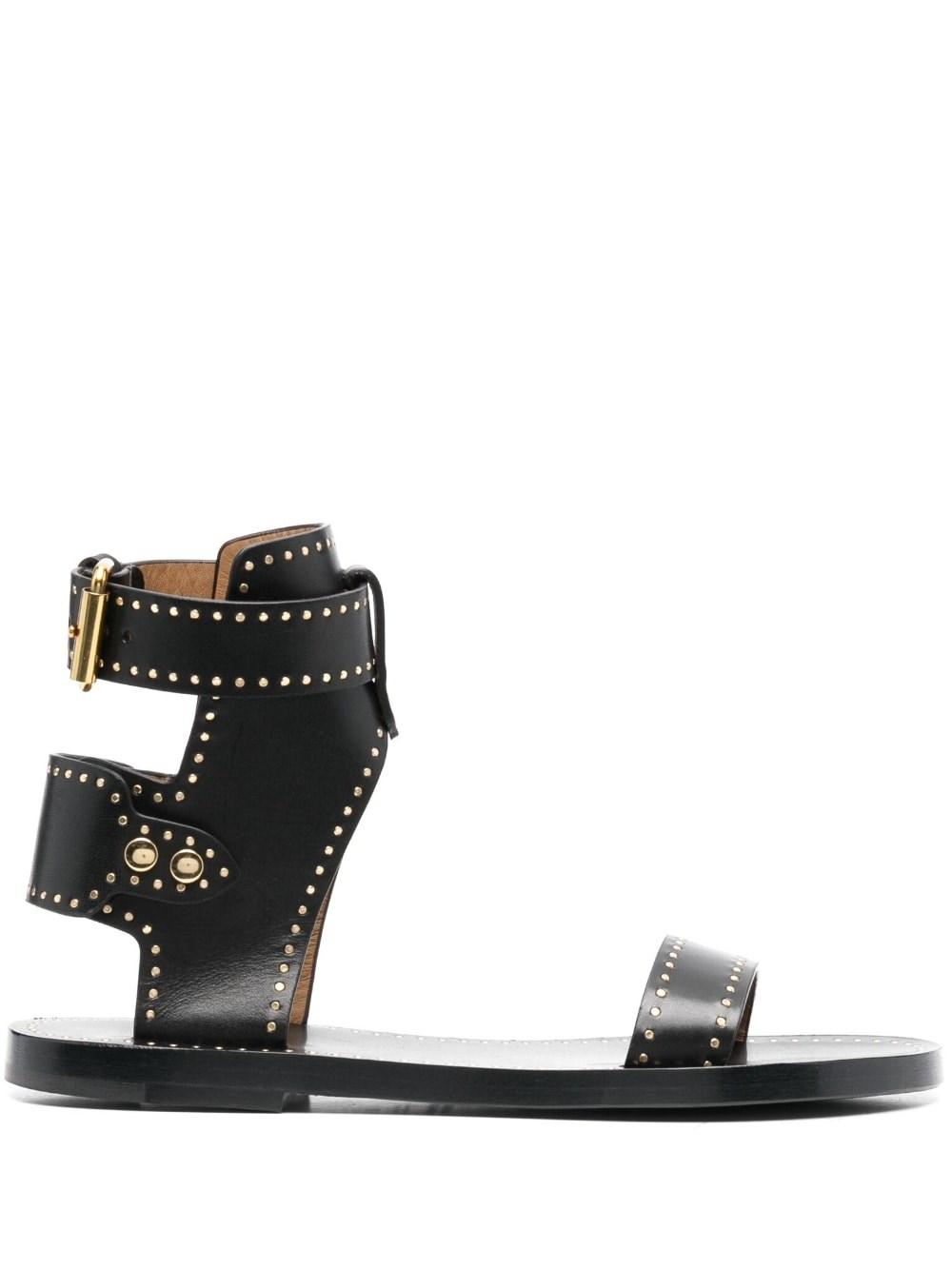 Isabel Marant Stud-embellished Leather Sandals in Black