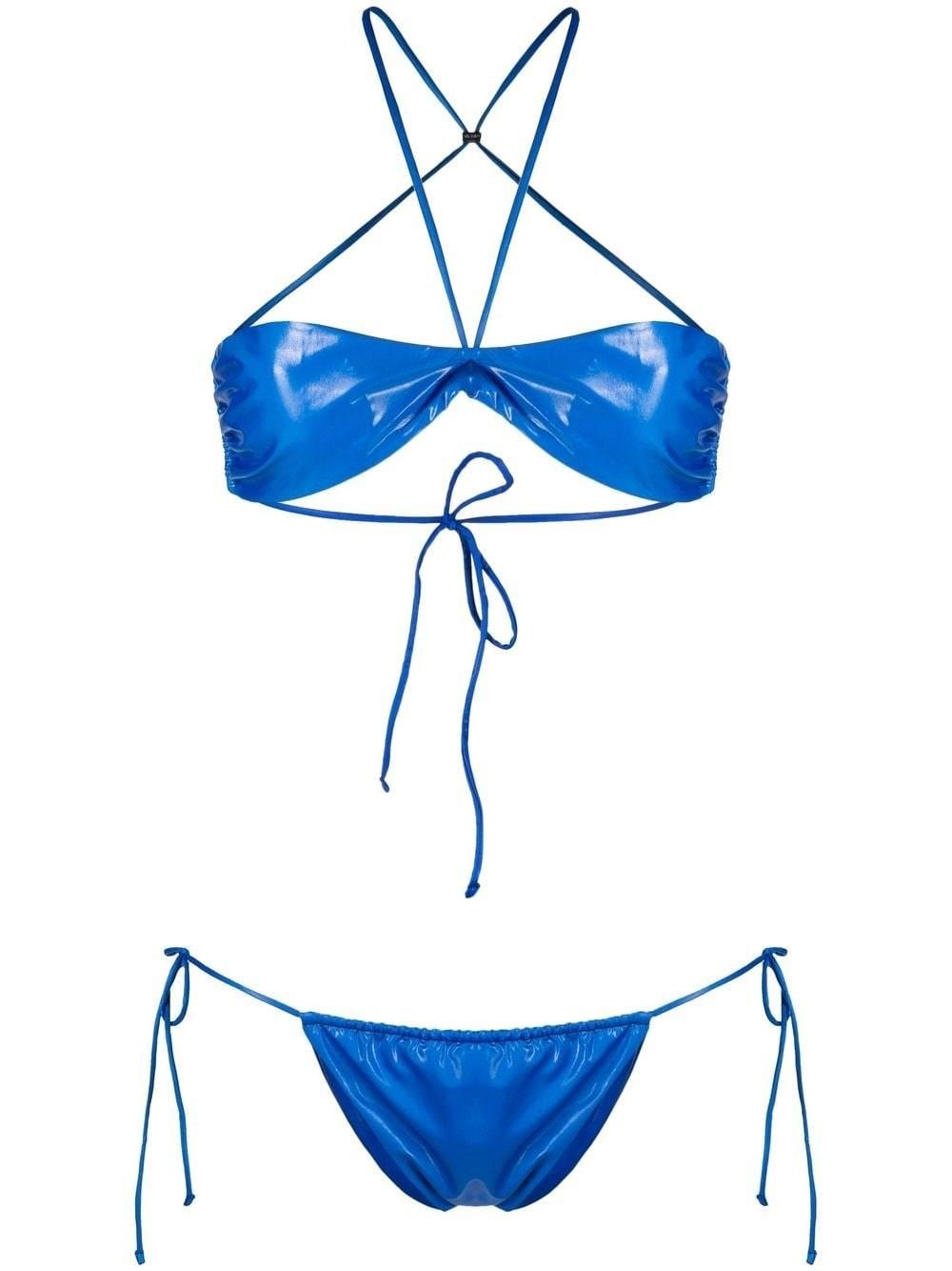 The Attico Metallic Bikini in Blue | Lyst