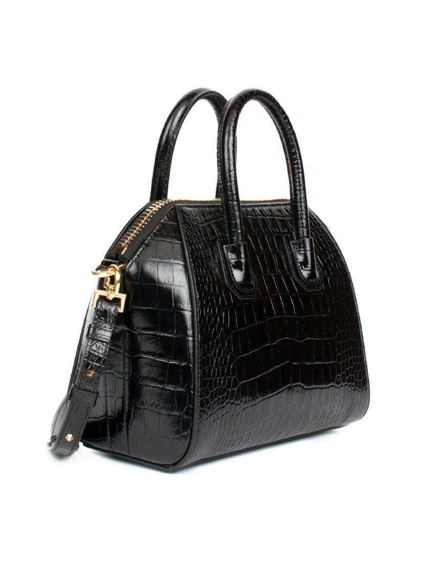 Givenchy Antigona Mini Croc-effect Leather Bag in Black - Lyst
