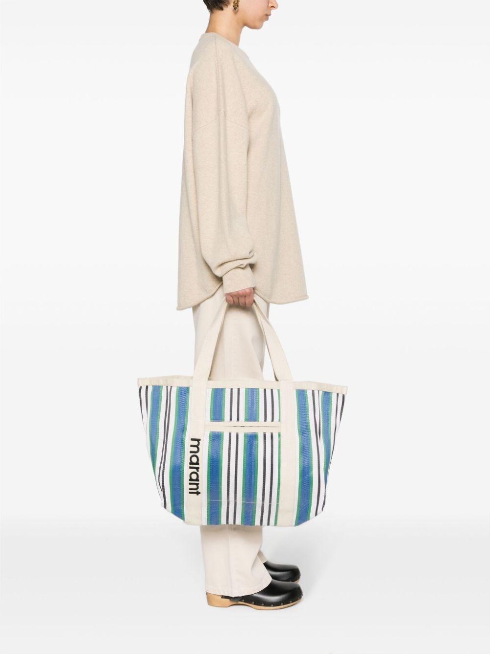 【ISABEL MARANT】DARWEN Stripe Logo Tote Bag Blue 22559799_52526665_322.jpg
