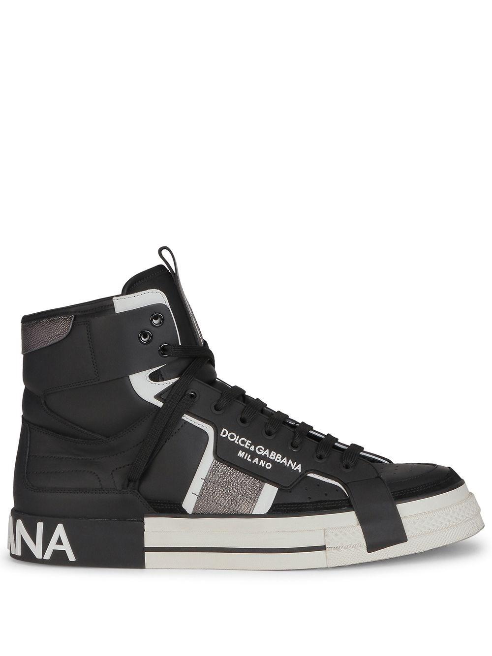 Men's High Top Sneakers Designer Zipper Shoes Black | Martin Valen