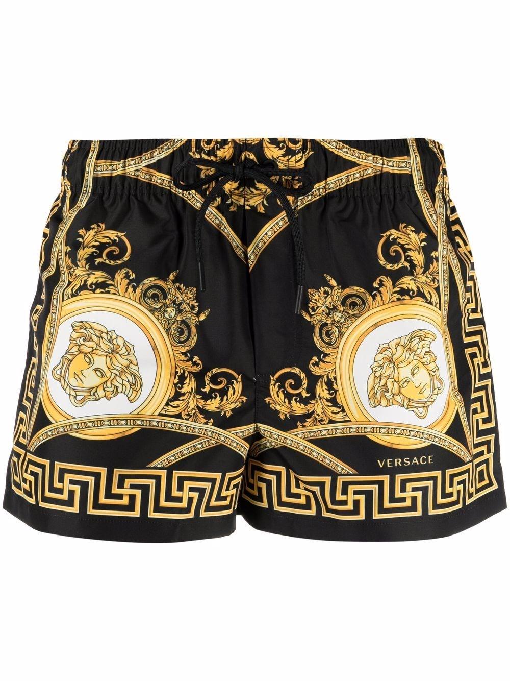 Versace Medusa-logo Printed Swim Shorts in Black for Men | Lyst