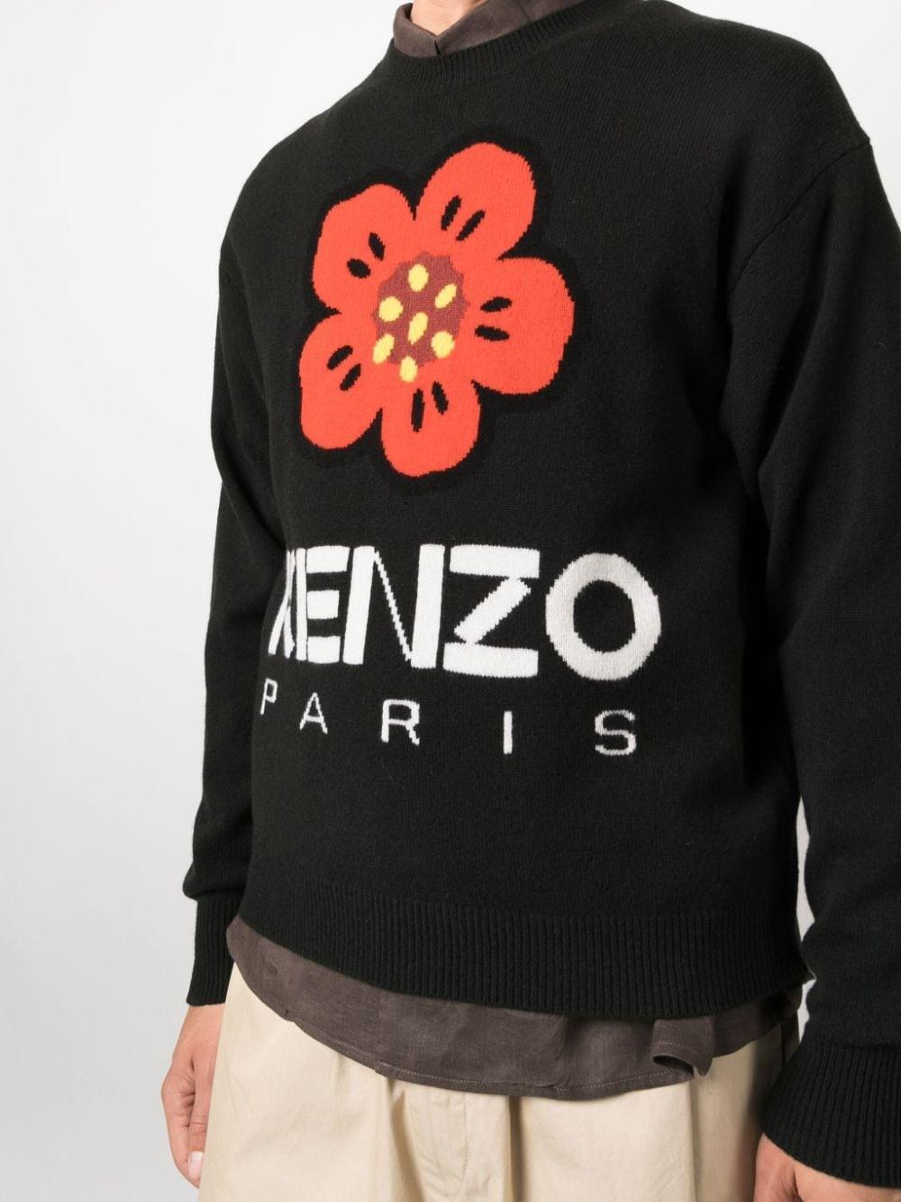 KENZO Boke Flower Wool Jumper in Black for Men | Lyst