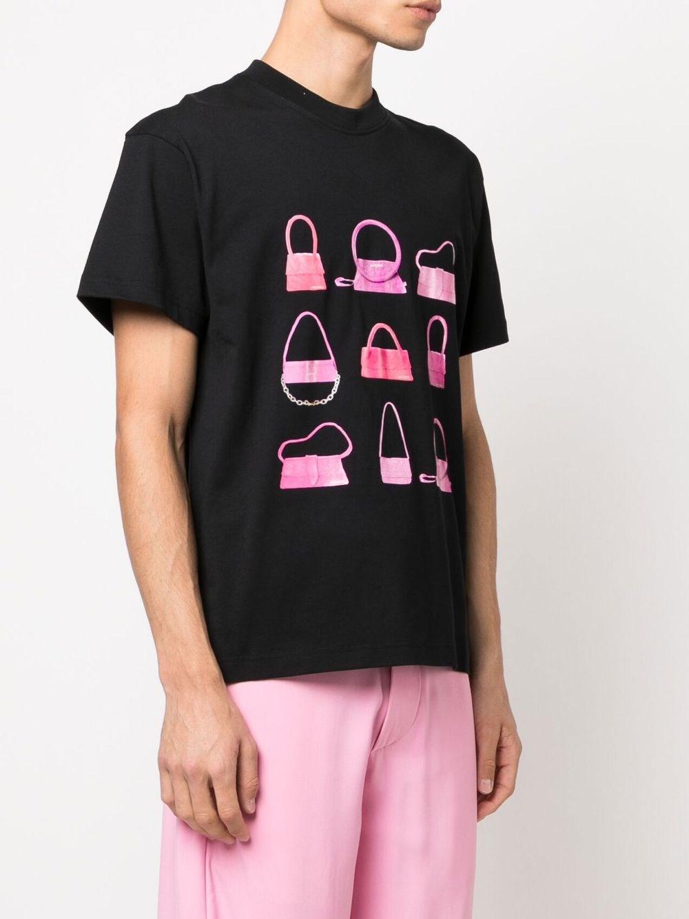 Jacquemus Bag-print Cotton T-shirt in Black for Men | Lyst