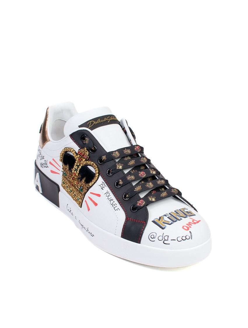 Dolce & Gabbana Leather 'king' Sneakers for Men - Lyst