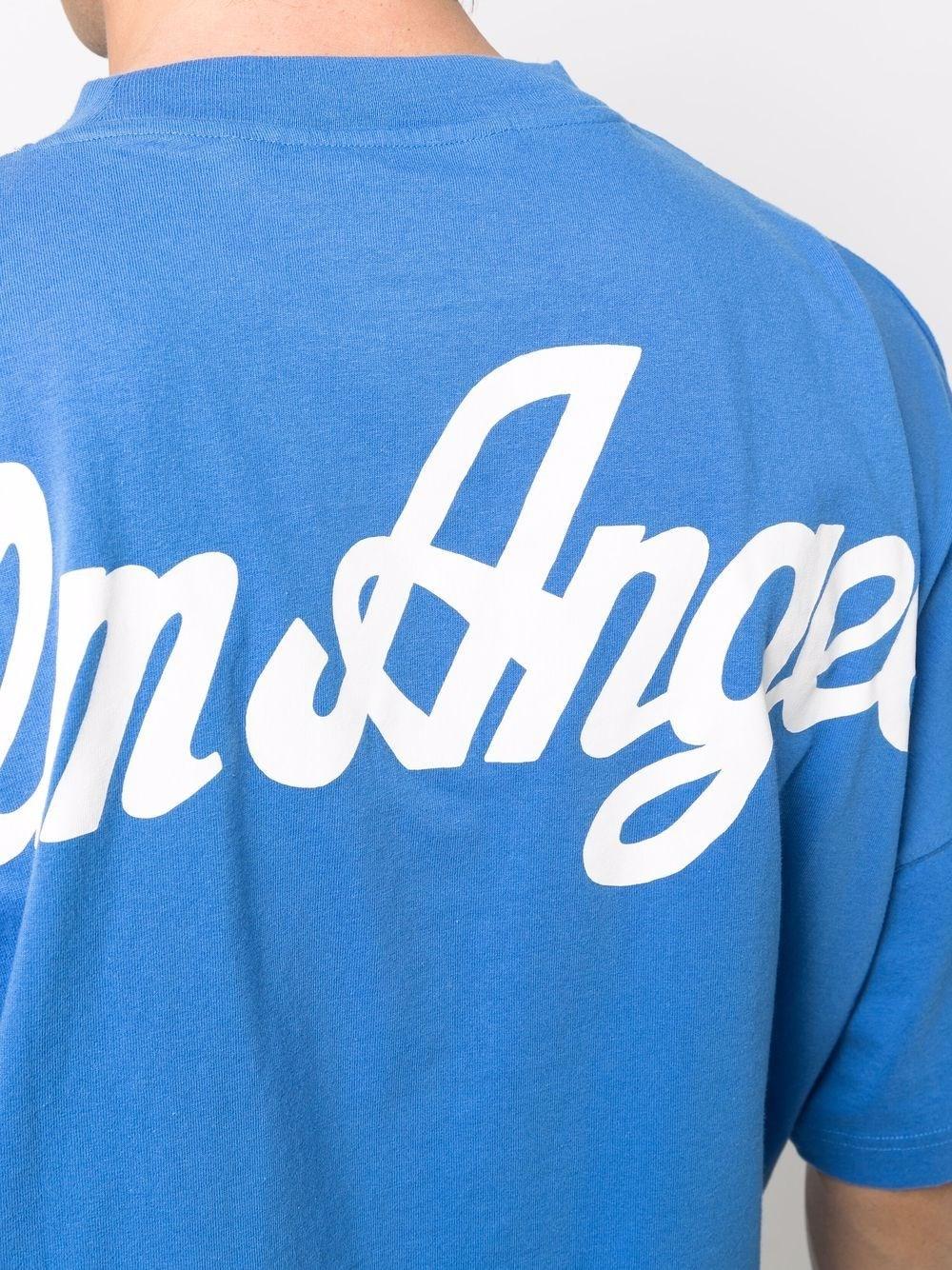 Palm Angels Logo-print Oversized T-shirt in Blue for Men | Lyst