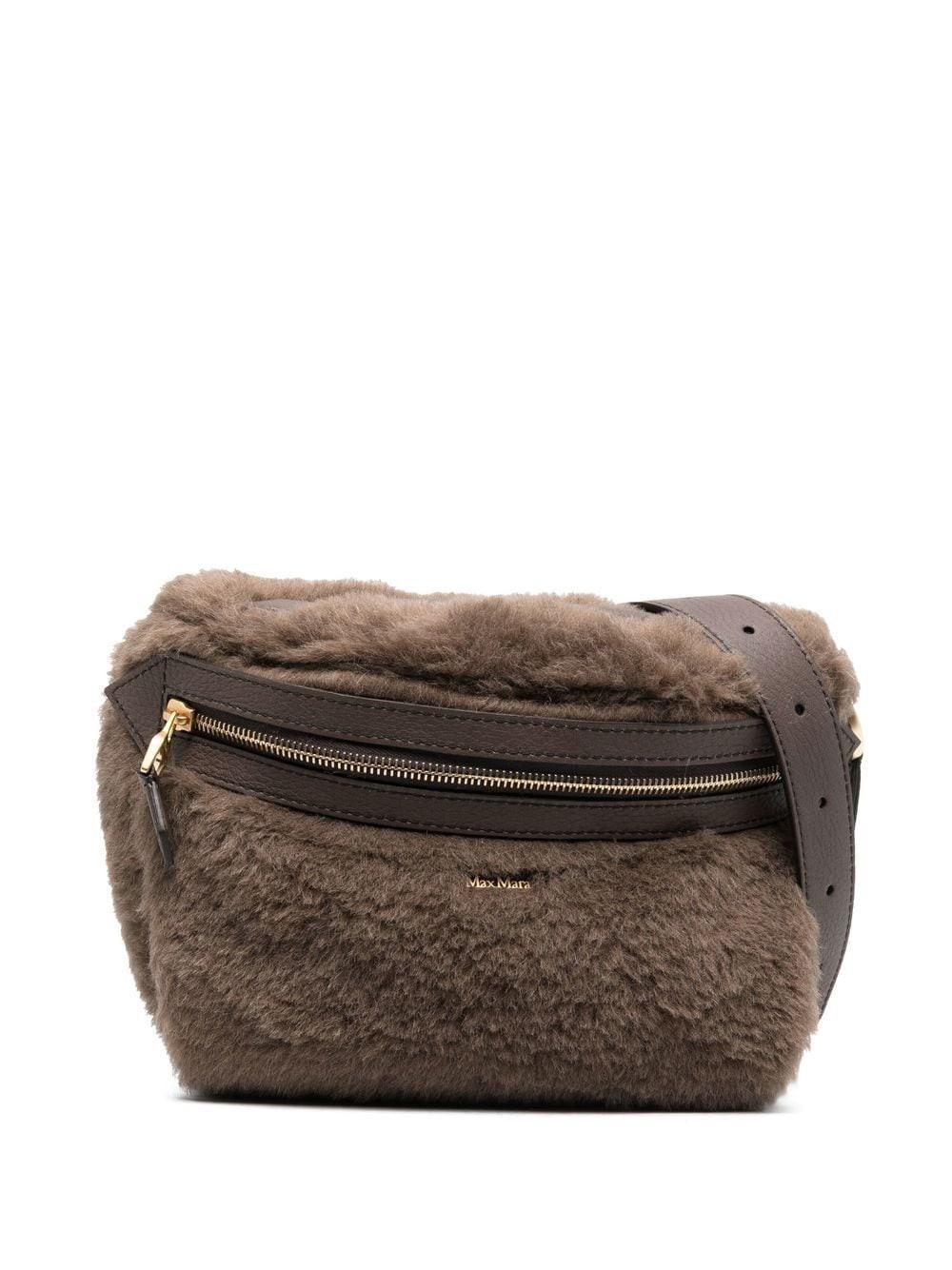 Max Mara Teddy Fabric Belt Bag in Brown | Lyst