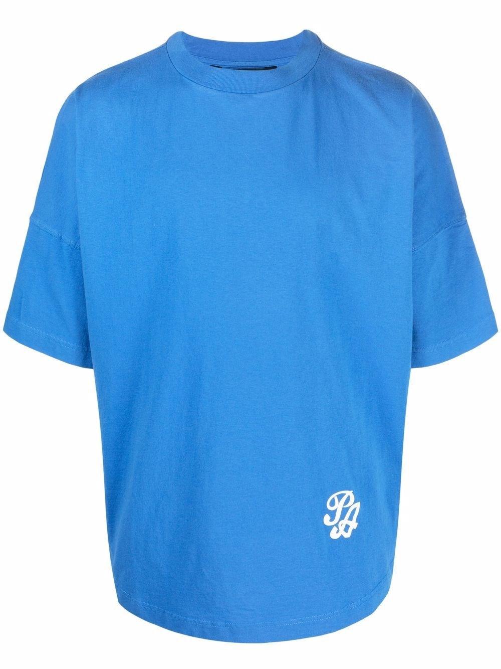 Palm Angels Logo-print Oversized T-shirt in Blue for Men