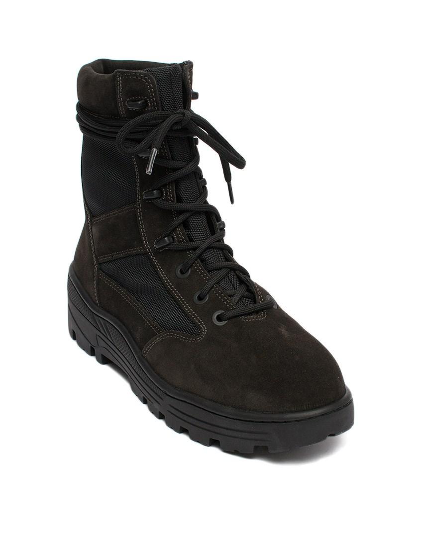 Yeezy Suede Season 4 Combat Boot in Black for Men | Lyst