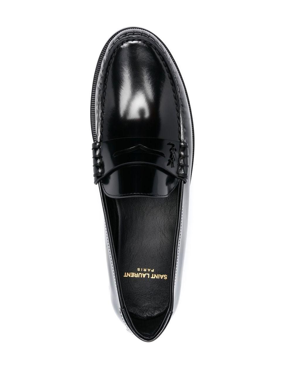 Saint Laurent Leather Penny-slot Loafers in Black for Men | Lyst