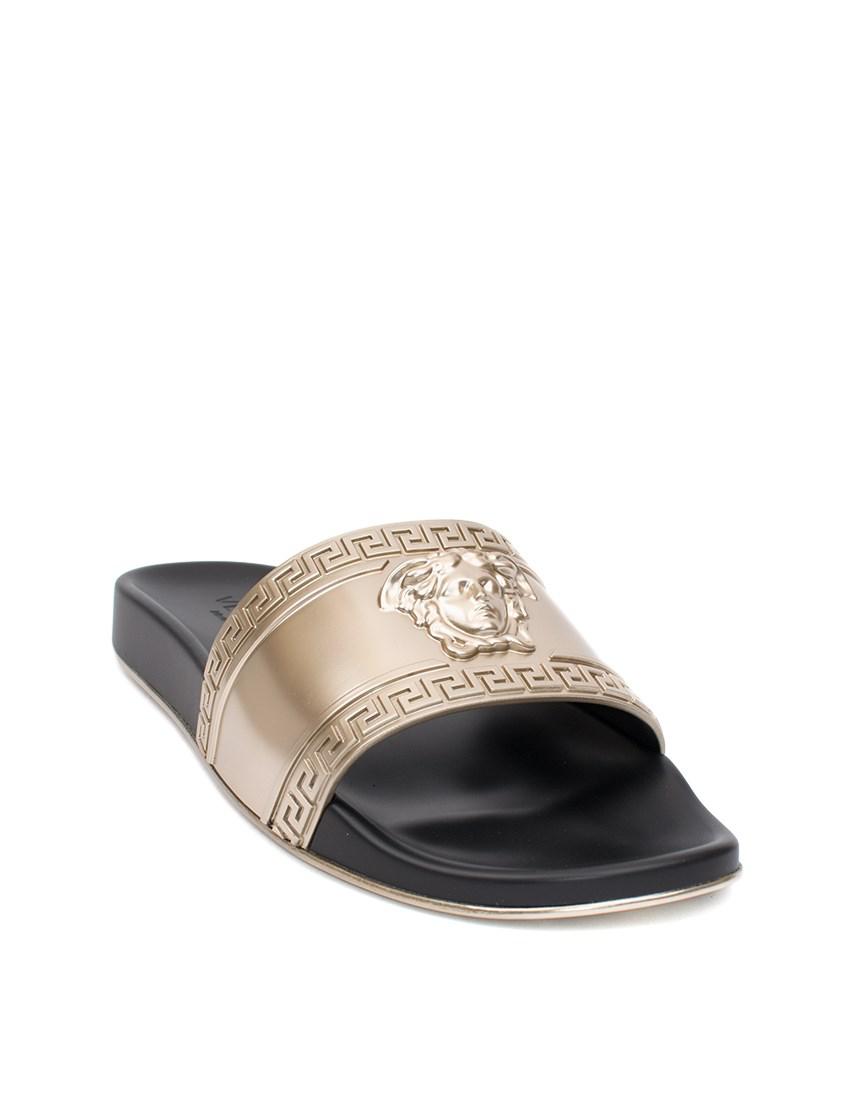 Versace Rubber Logo Sandals for Men - Lyst