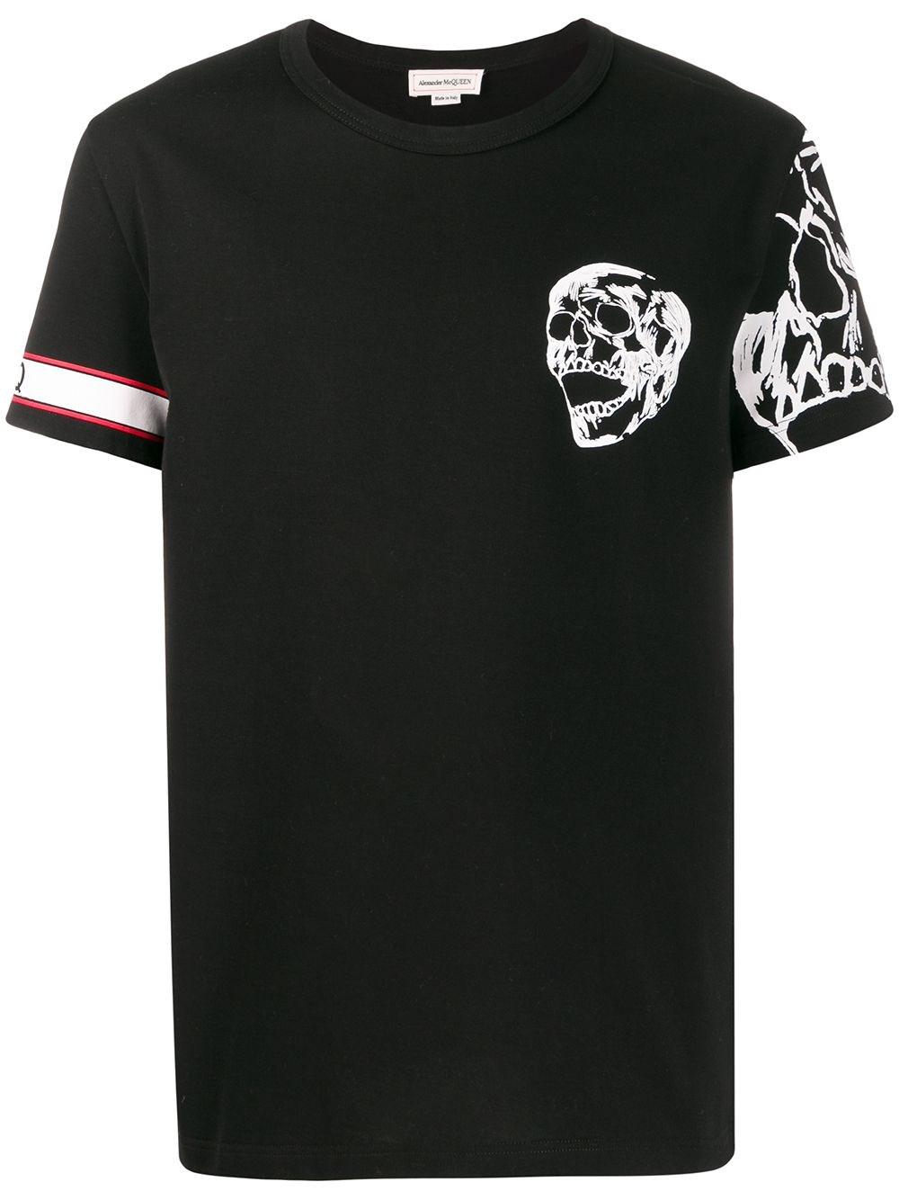 Alexander McQueen Cotton Printed T-shirt in Black for Men - Lyst