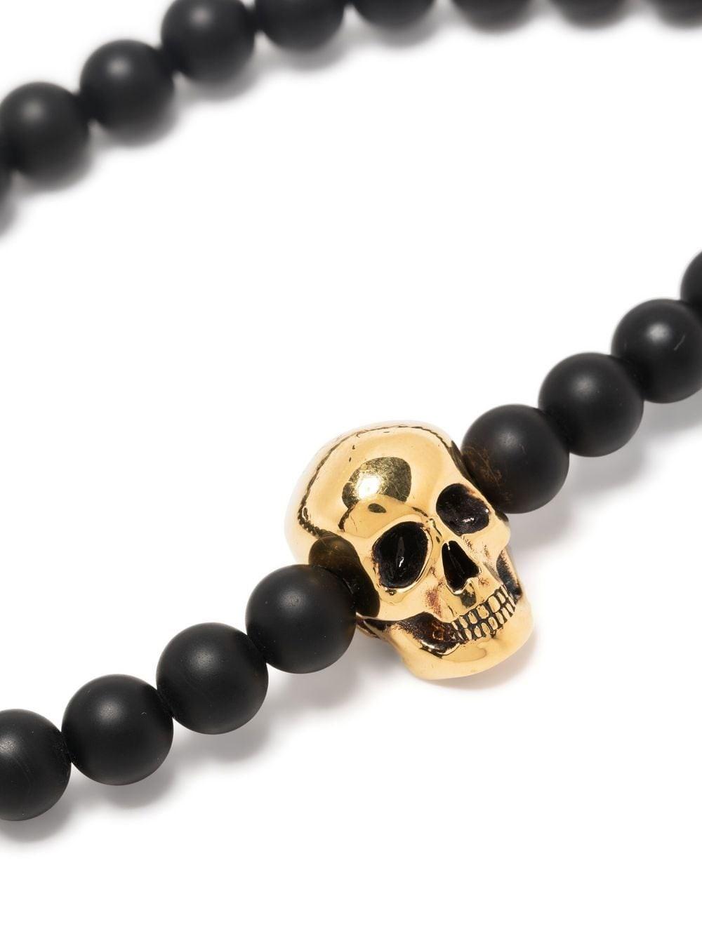 Alexander McQueen Skull Bracelet With Pearls in Black for Men | Lyst
