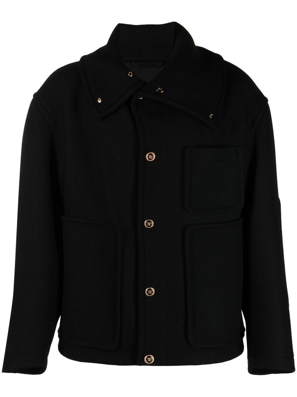 Versace Medusa Wool Blouson Jacket in Black for Men | Lyst