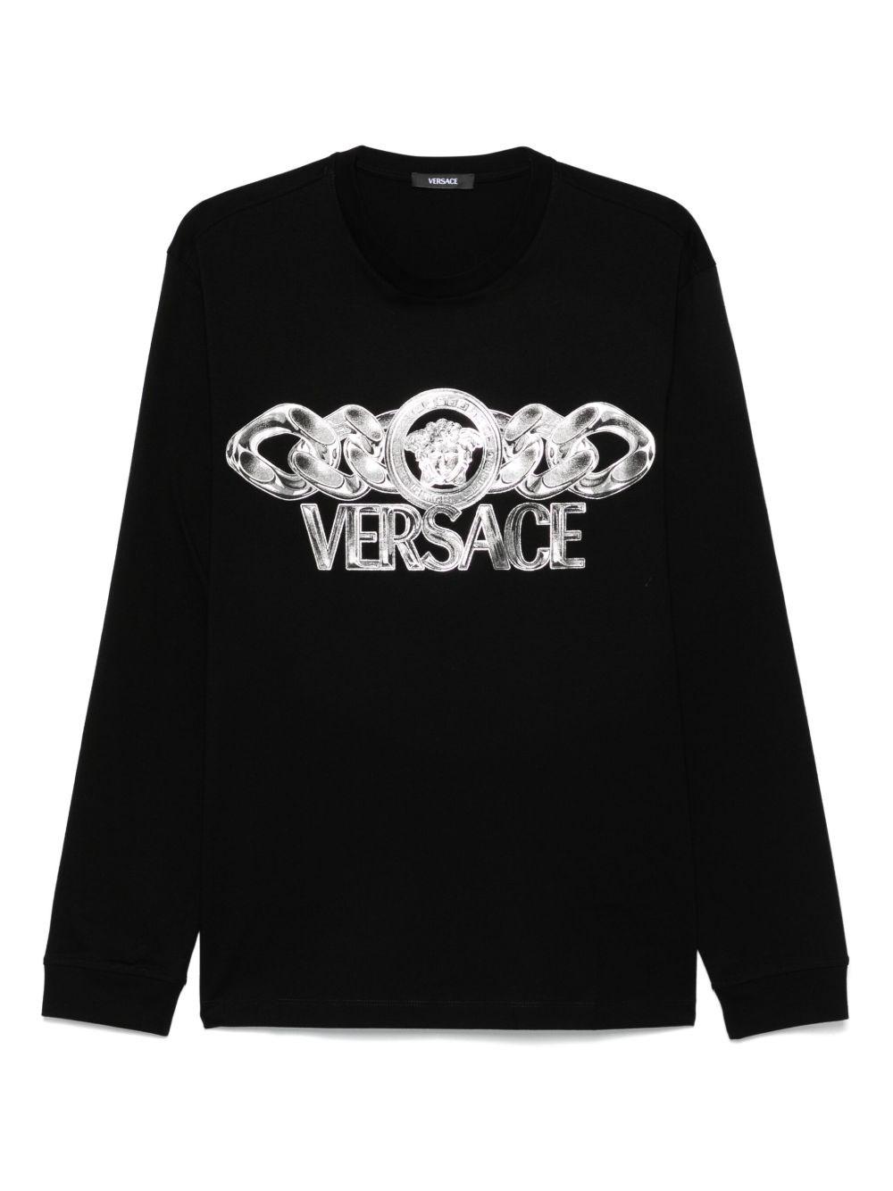 【送料&関税込】Versace Long Sleeve Cotton Blend T-shirt Versace Long Sleeve Cotton Blend T-shirt | italist