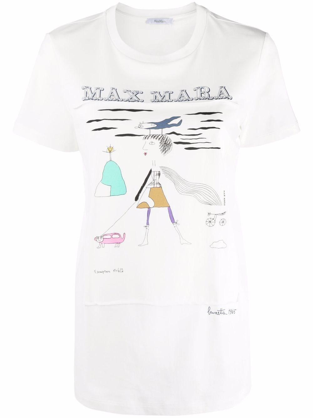 Max Mara Cotton Jersey T-shirt in White | Lyst