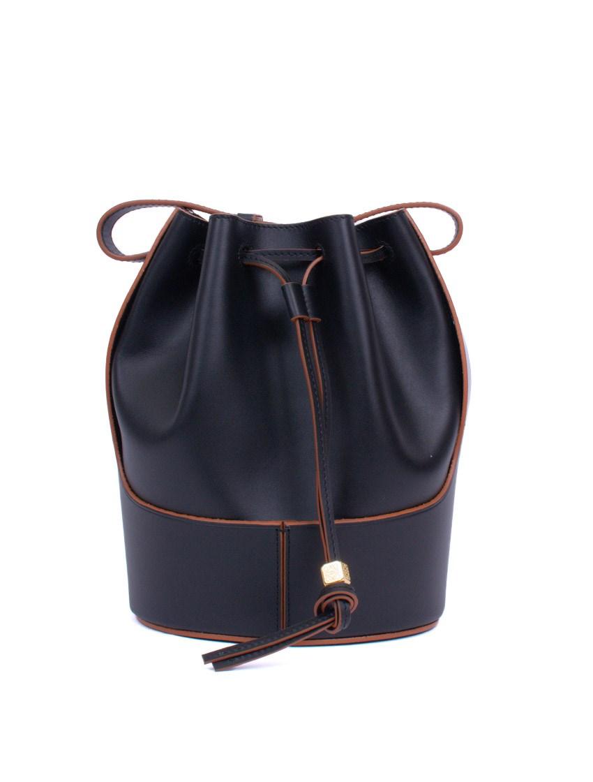 Loewe Balloon Bucket Bag Leather Small Black 23164694