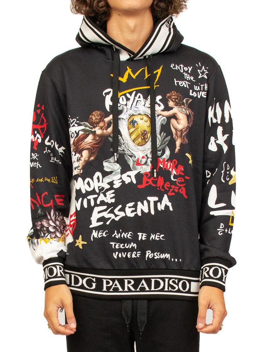 Dolce & Gabbana Angel Hooded Sweatshirt in Black for Men - Lyst