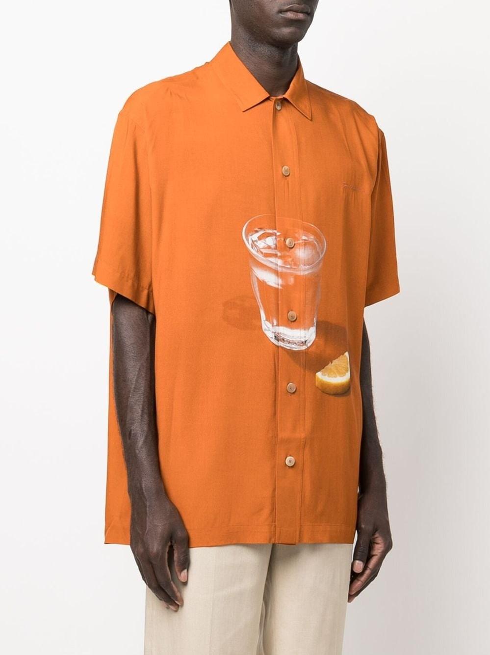 Jacquemus La Chemise Moisson Draped Short Sleeved Shirt Off White