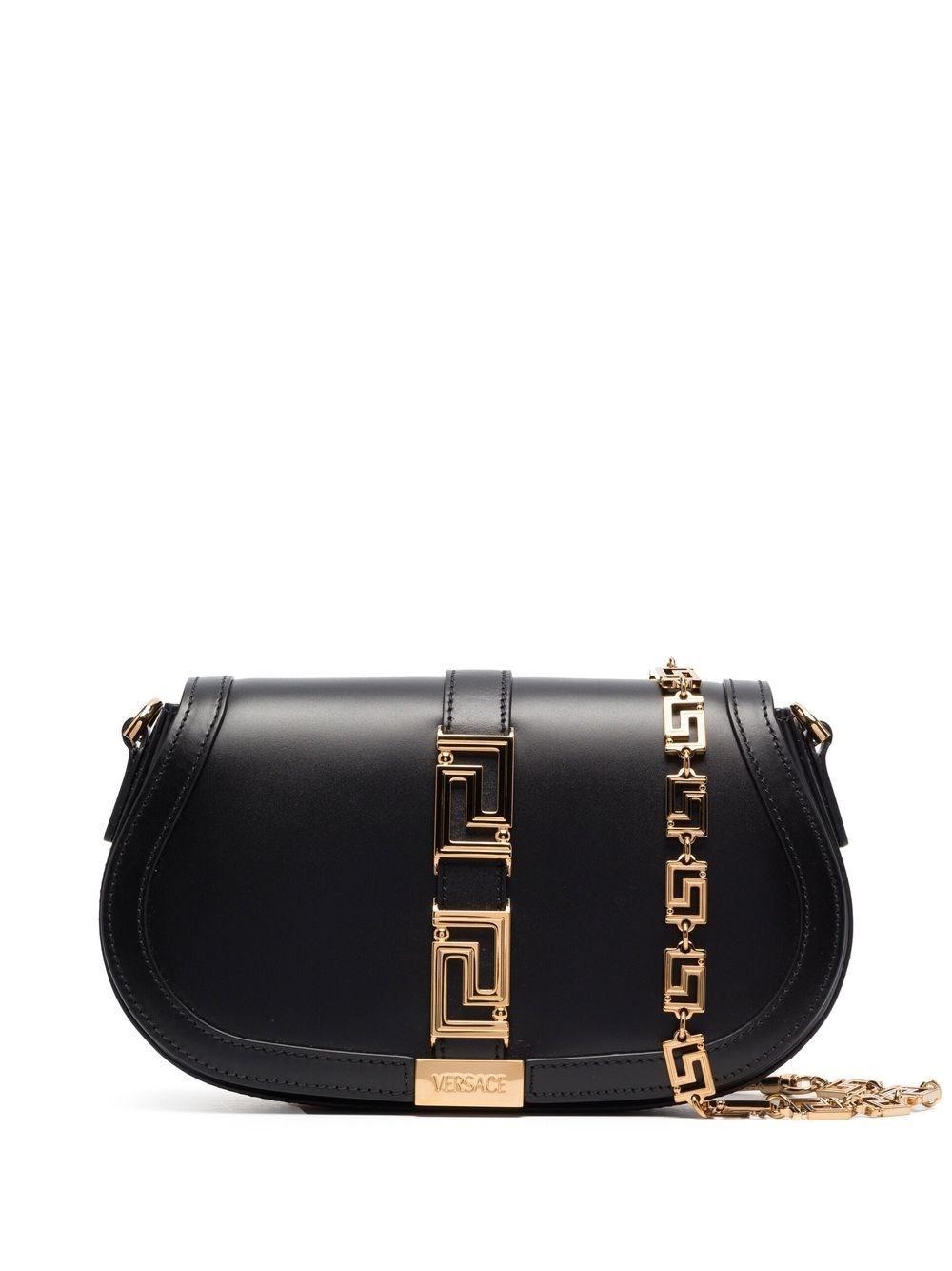 Versace Greca Goddess Shoulder Bag in Black | Lyst