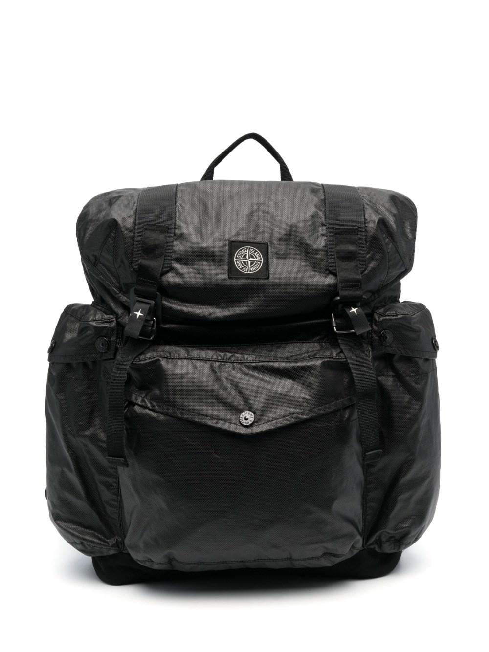 Stone Island Black Cotton Backpack for Men | Lyst