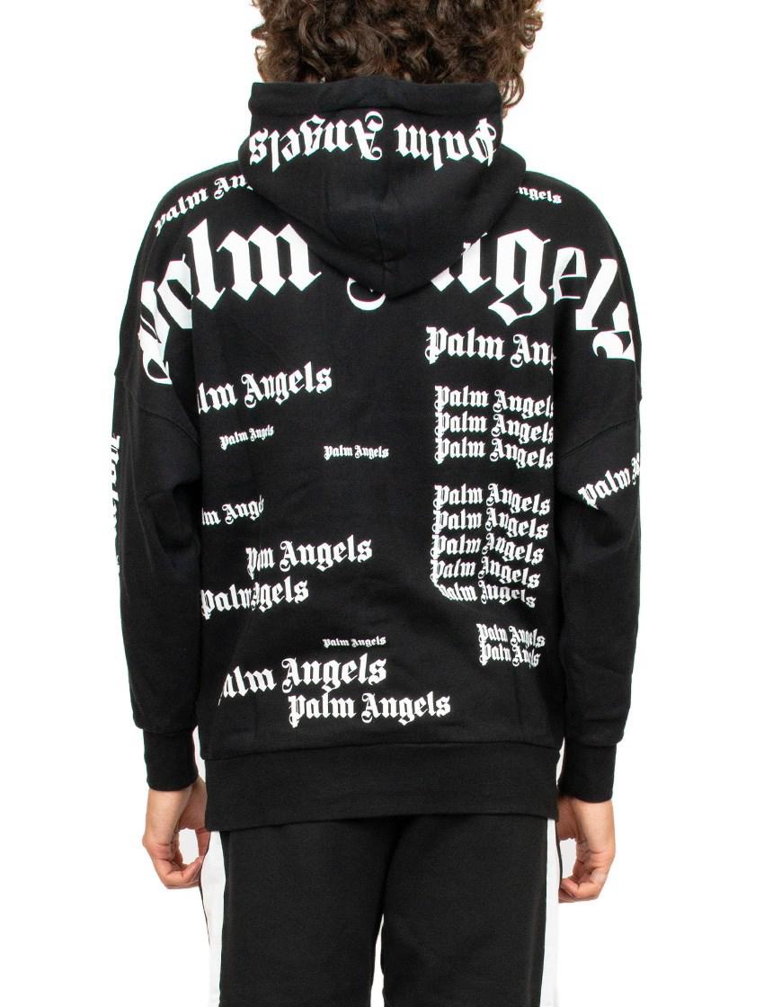 palm angels black logo hoodie