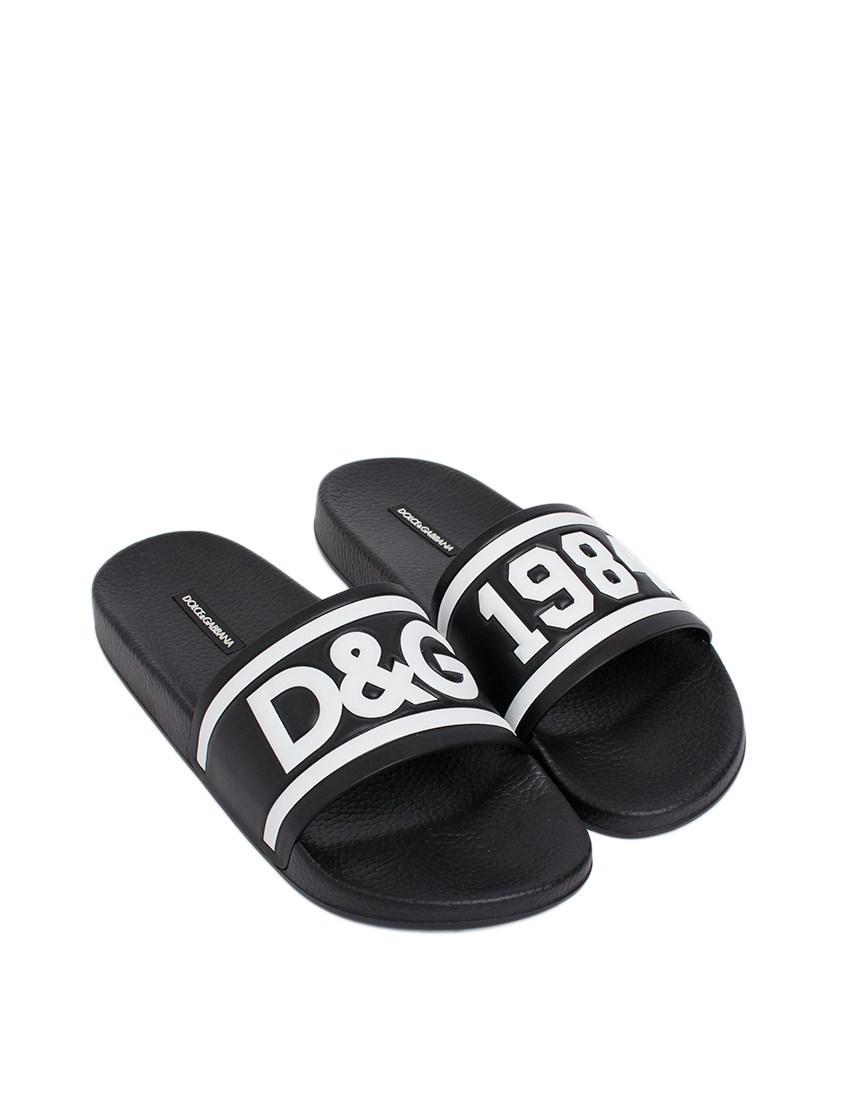 Dolce & Gabbana Logo Slides in Black for Men | Lyst