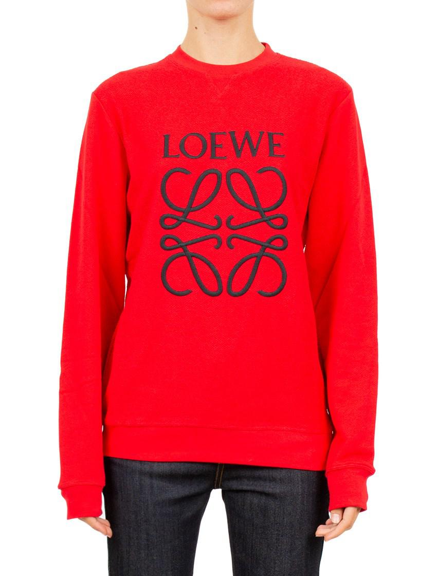 Loewe Anagram Cotton Sweater in Red - Lyst