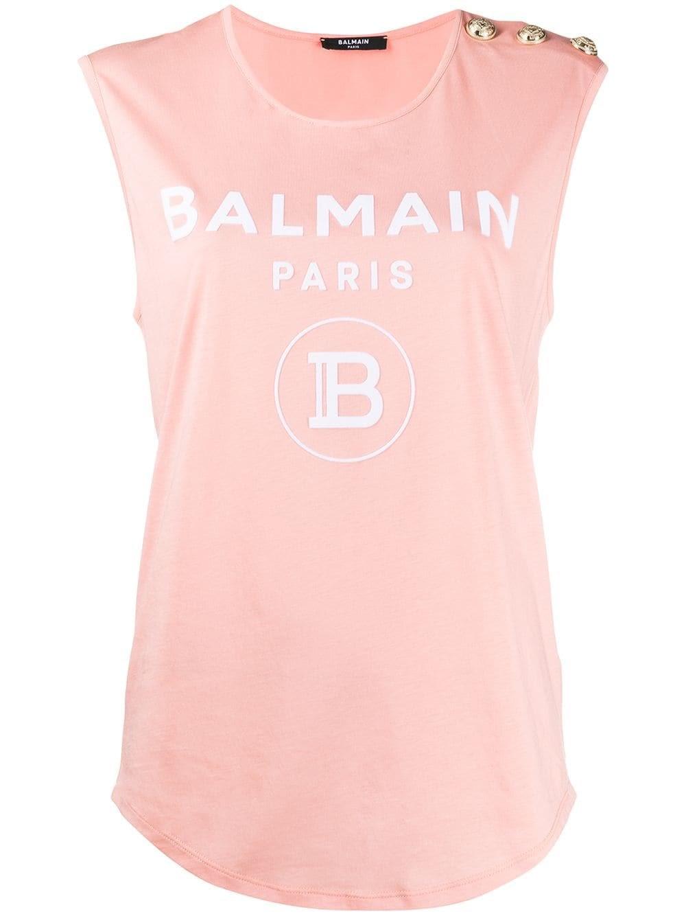 Balmain Cotton T-shirt in Pink - Lyst