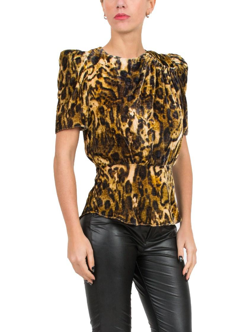 Isabel Marant Leopard-print Velvet Top - Lyst